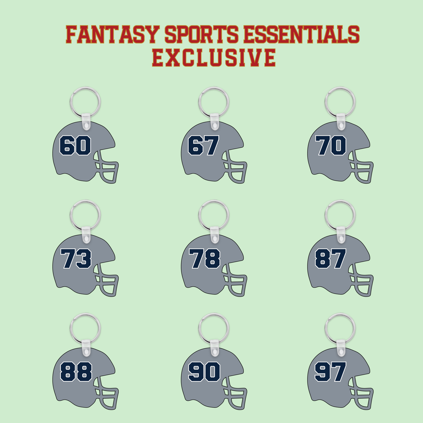 Fantasy Sports Essentials Exclusive Dallas Cowboys 2024 Helmet Keychains Page 3