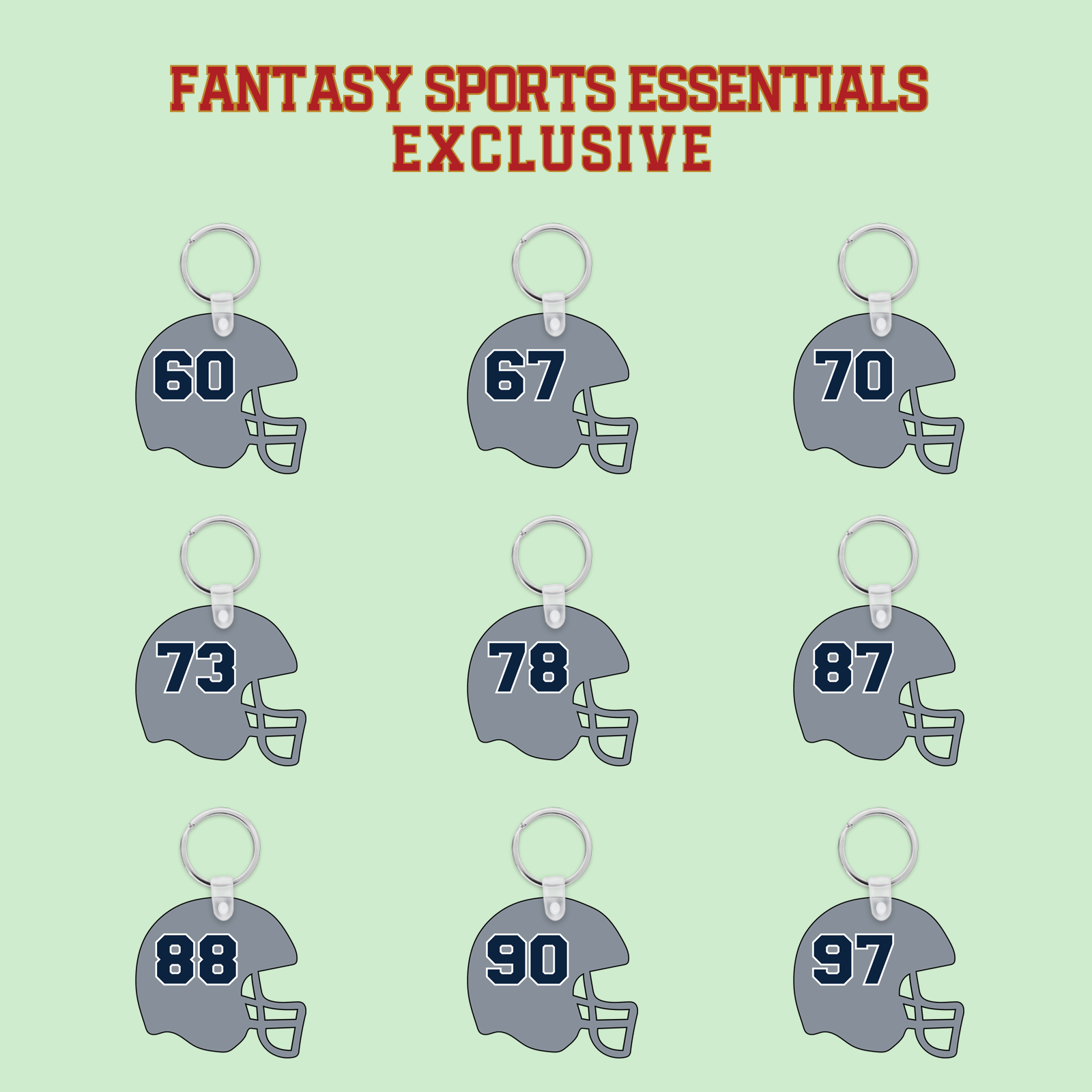 Fantasy Sports Essentials Exclusive Dallas Cowboys 2024 Helmet Keychains Page 3