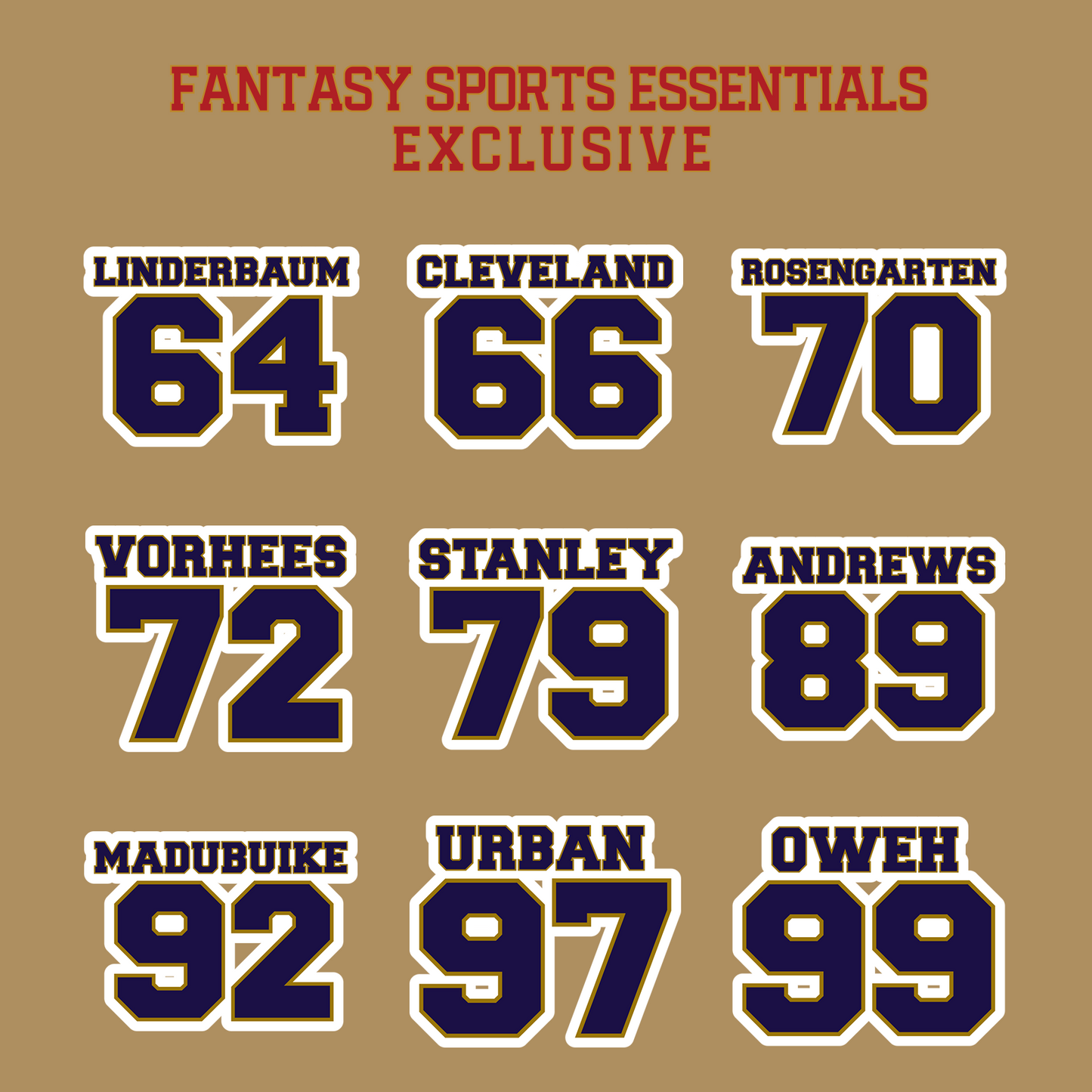 Fantasy Sports Essentials Exclusive Baltimore Ravens 2024 Name and Number Glossy Stickers Page 3