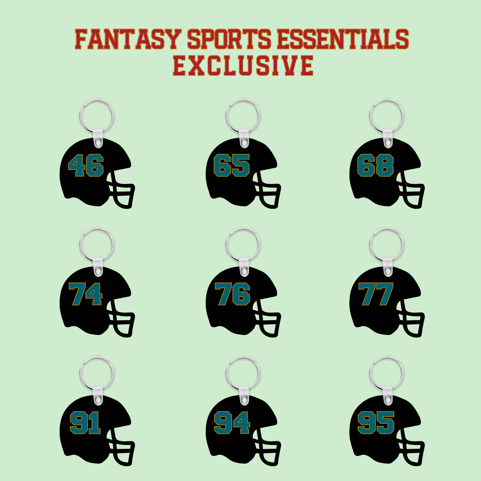 Fantasy Sports Essentials Exclusive Jacksonville Jaguars 2024 Helmet Keychains Page 3