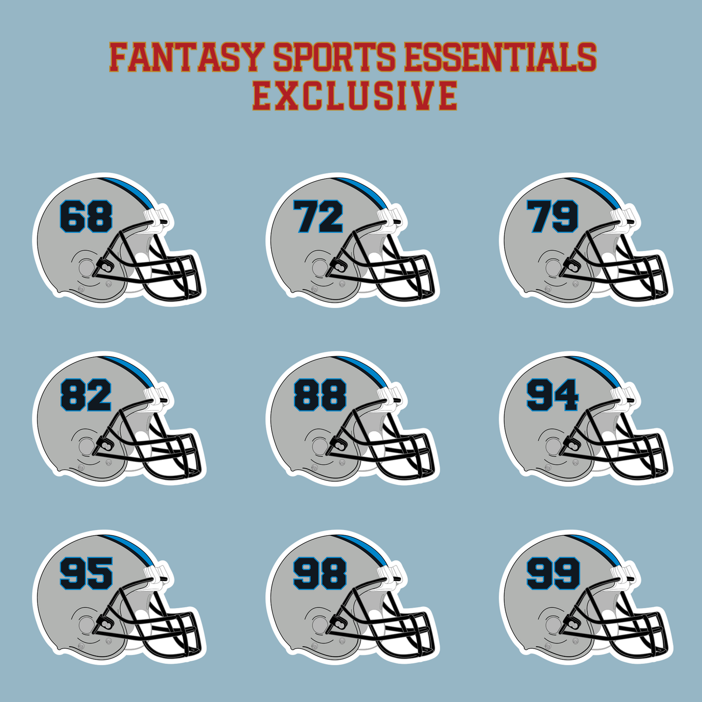 Fantasy Sports Essentials Exclusive Carolina Panthers 2024 Helmet Matte Stickers Page 3