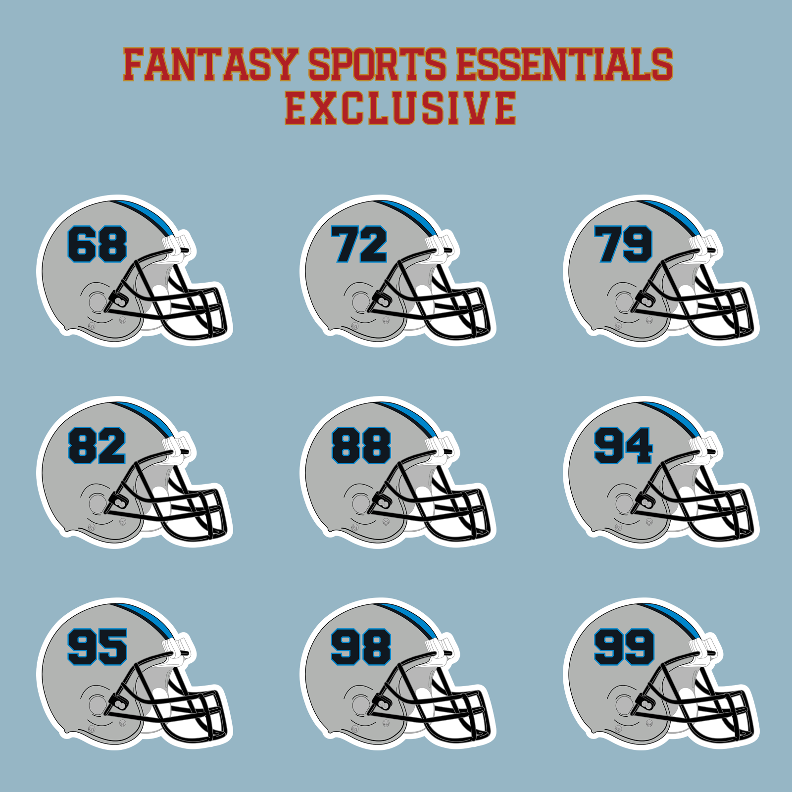 Fantasy Sports Essentials Exclusive Carolina Panthers 2024 Helmet Matte Stickers Page 3