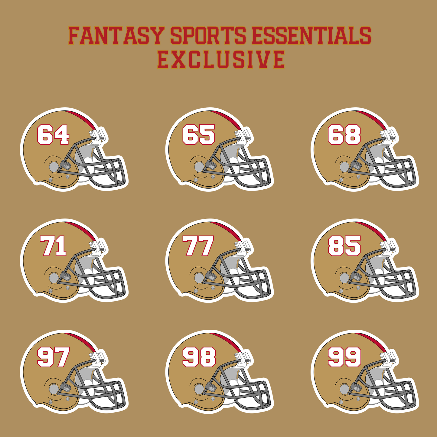 Fantasy Sports Essentials Exclusive San Francisco 49ers 2024 Helmet Glossy Stickers Page 3