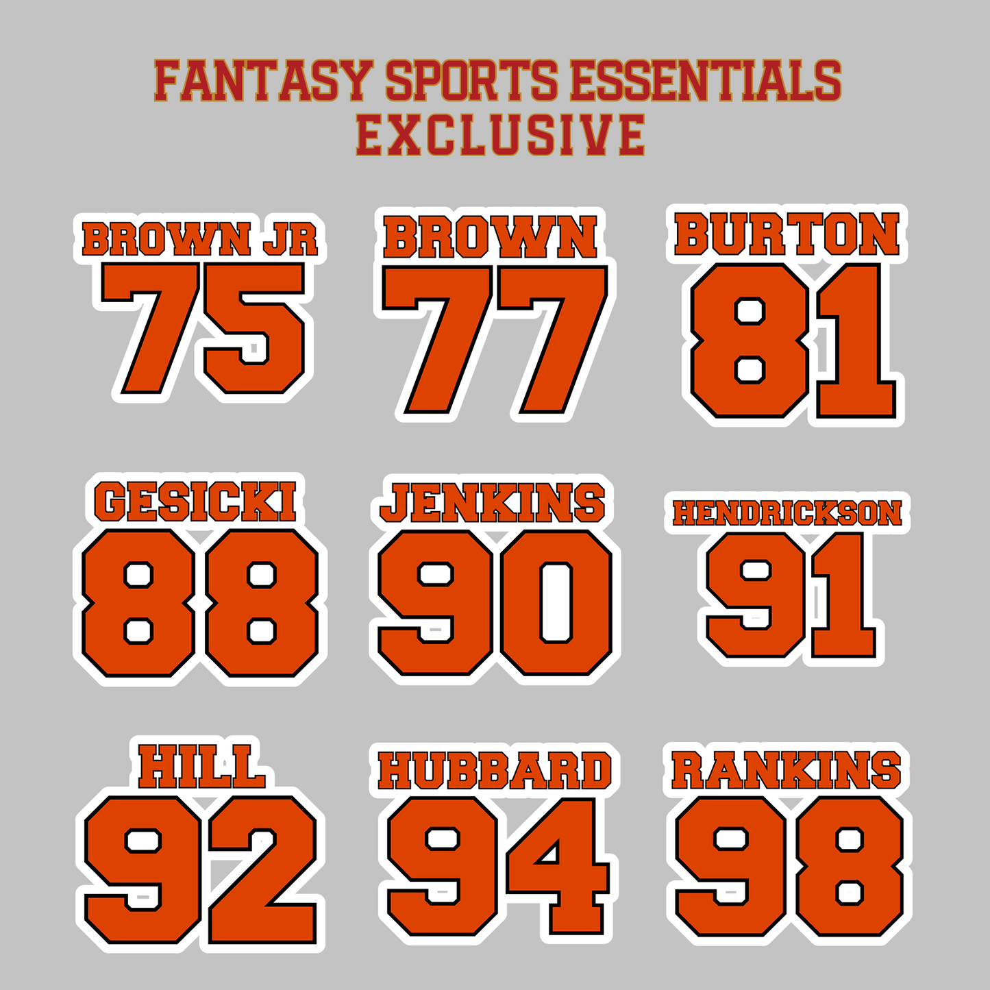 Fantasy Sports Essentials Exclusive Cincinnati Bengals 2024 Name and Number Magnets Page 3