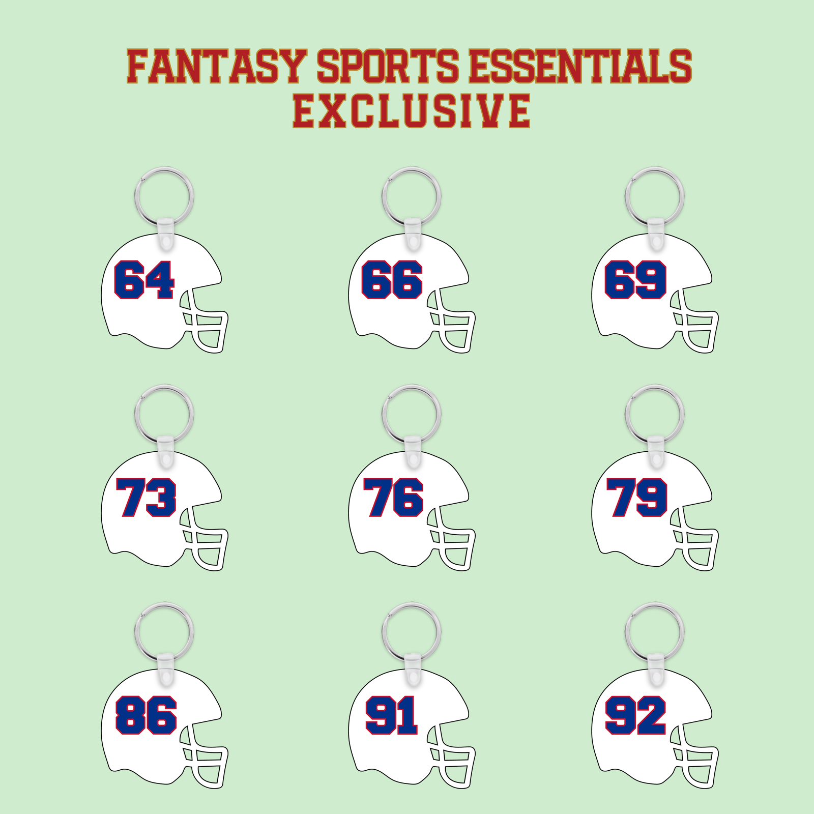 Fantasy Sports Essentials Exclusive Buffalo Bills 2024 Helmet Keychains Page 3