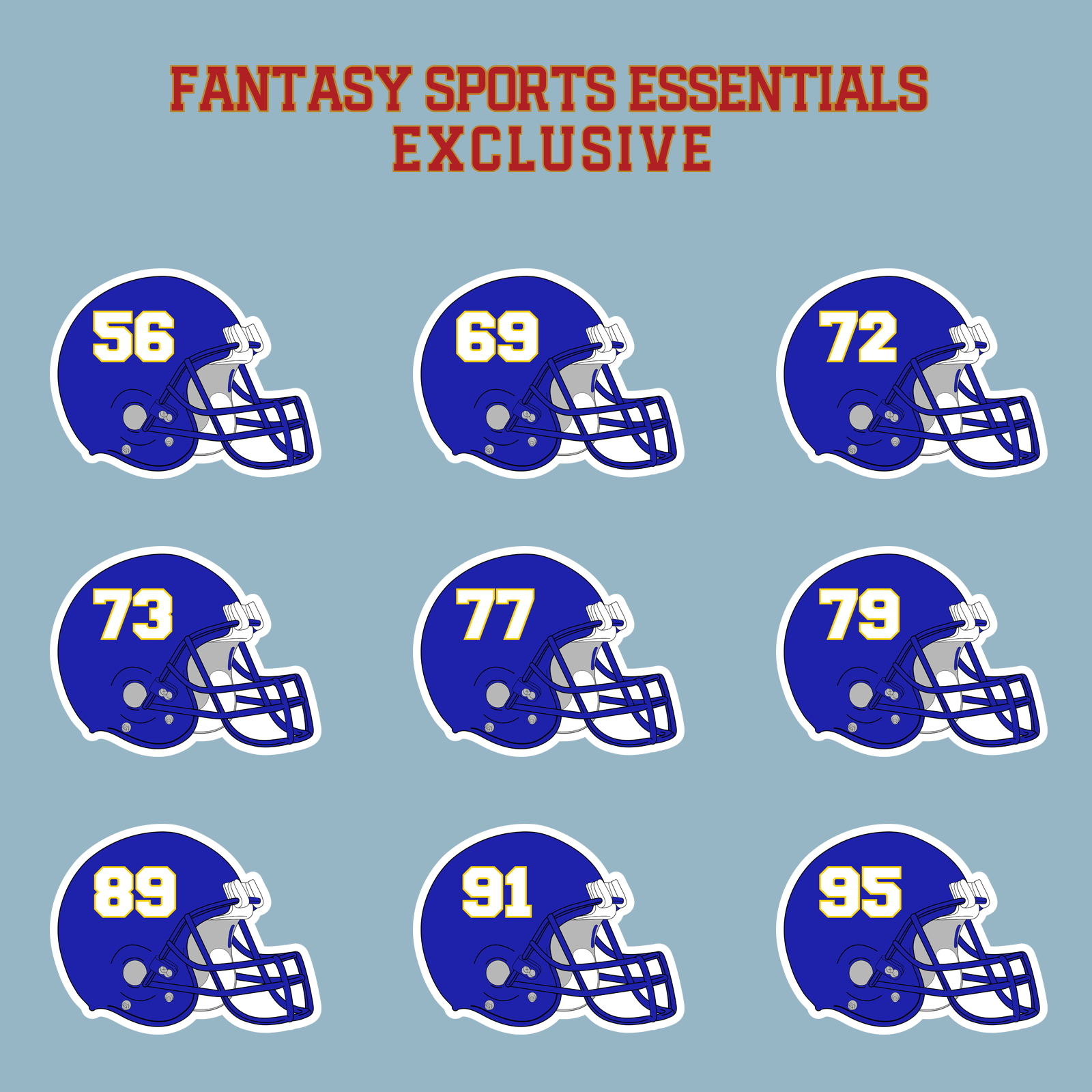 Fantasy Sports Essentials Exclusive Los Angeles Rams 2024 Helmet Matte Stickers Page 3