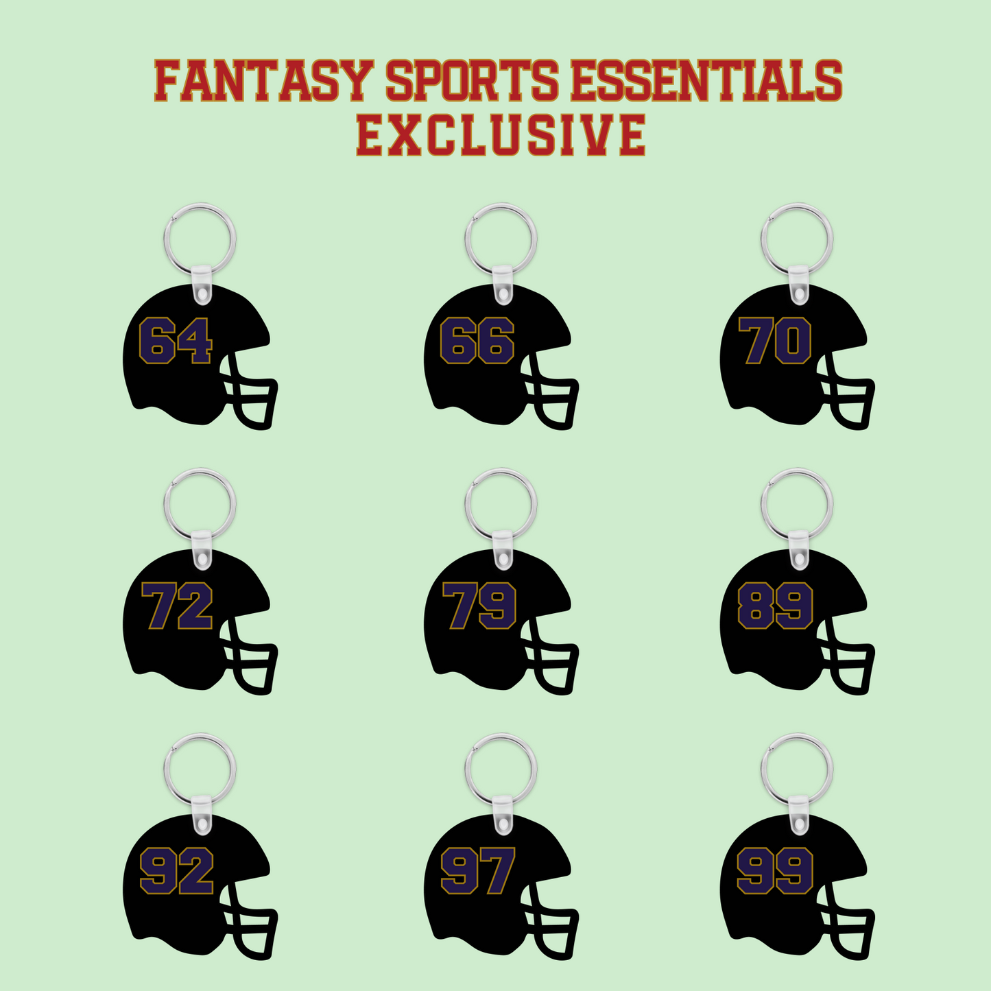 Fantasy Sports Essentials Exclusive Baltimore Ravens 2024 Helmet Keychains Page 3