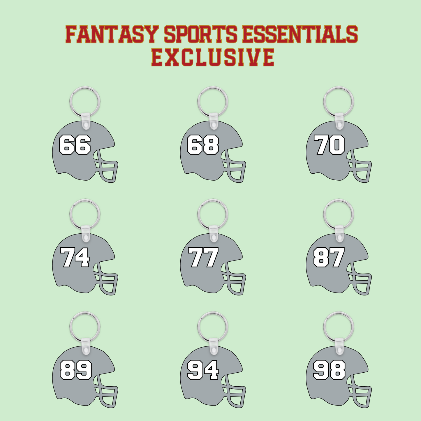 Fantasy Sports Essentials Exclusive Las Vegas Raiders 2024 Helmet Keychains Page 3