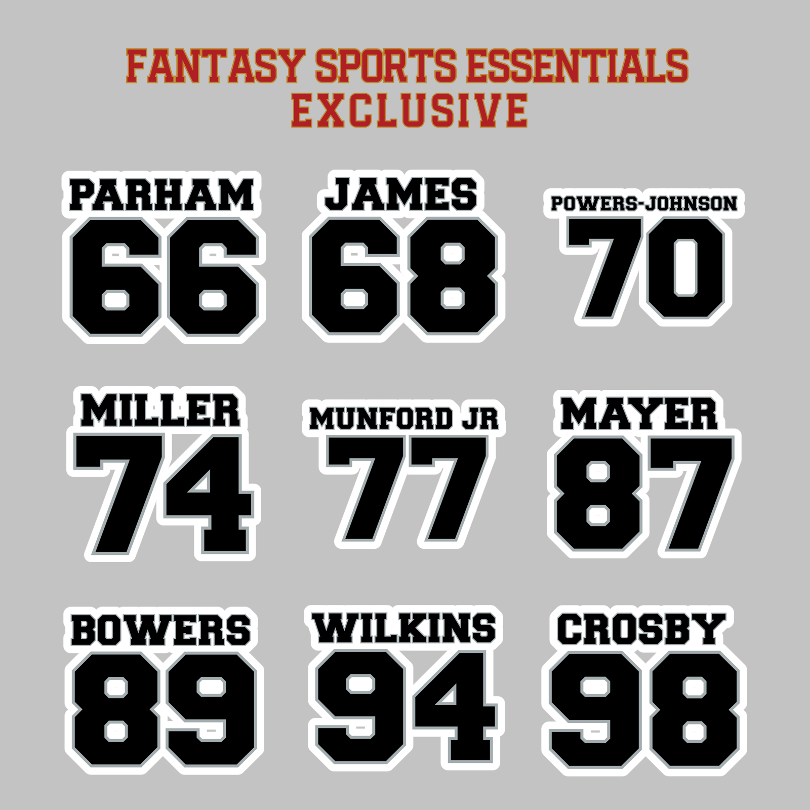 Fantasy Sports Essentials Exclusive Las Vegas Raiders 2024 Name and Number Magnets Page 3