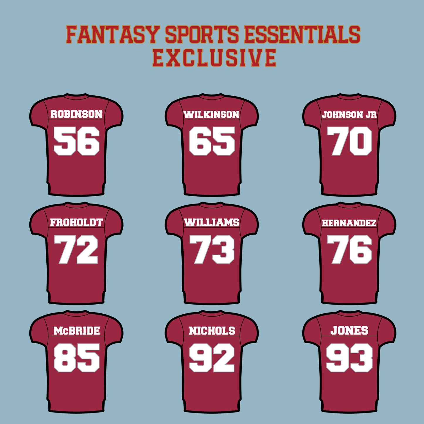 Fantasy Sports Essentials Exclusive Arizona Cardinals 2024 Home Jersey Matte Stickers Page 3