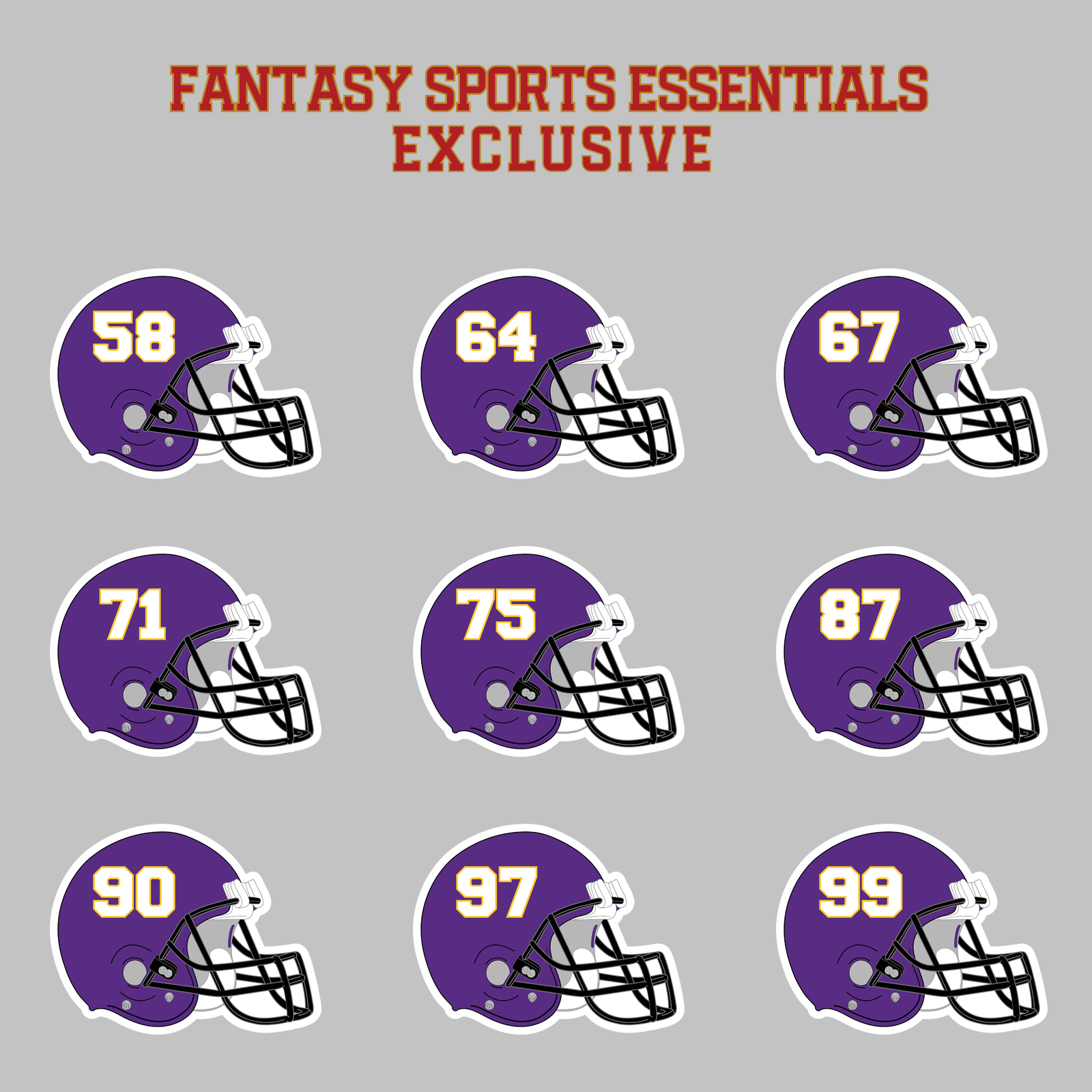 Fantasy Sports Essentials Exclusive Minnesota Vikings 2024 Helmet Magnets Page 3