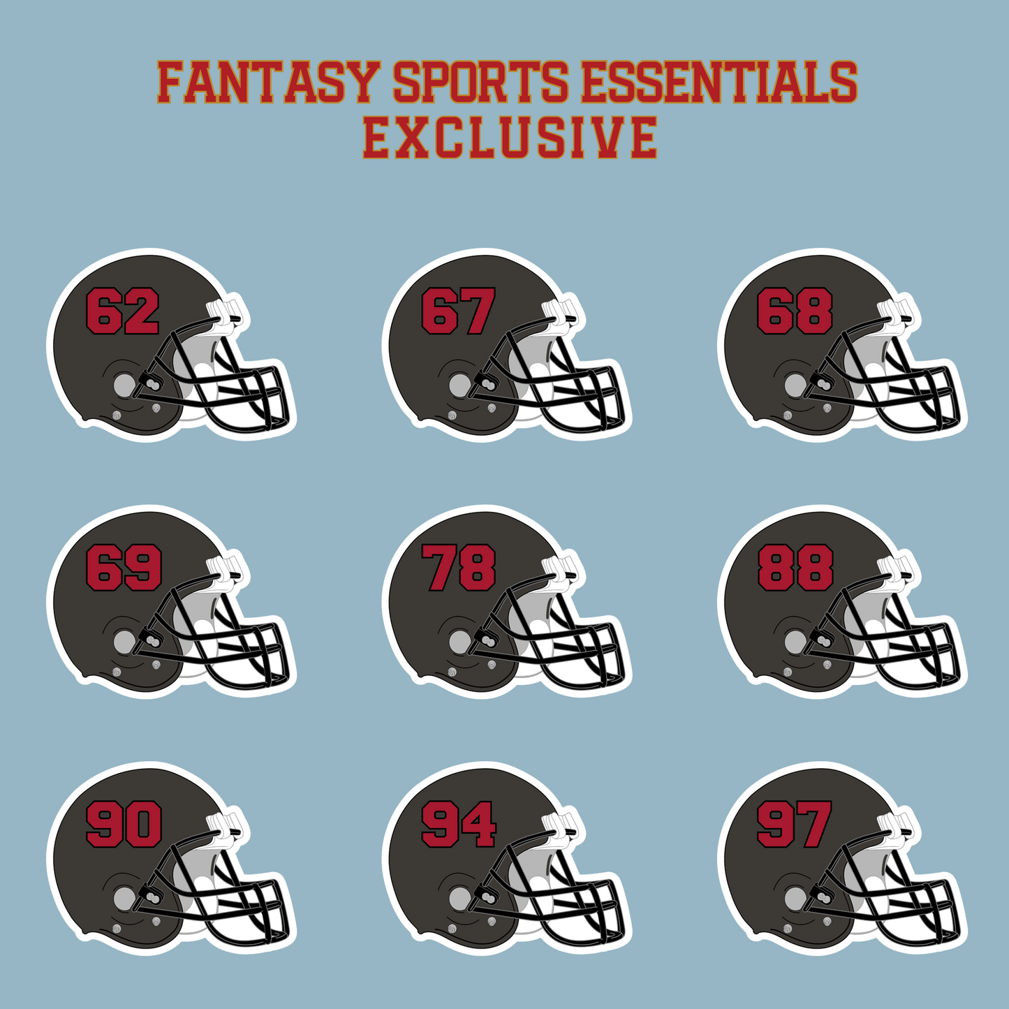 Fantasy Sports Essentials Exclusive Tampa Bay Buccaneers 2024 Helmet Matte Stickers Page 3