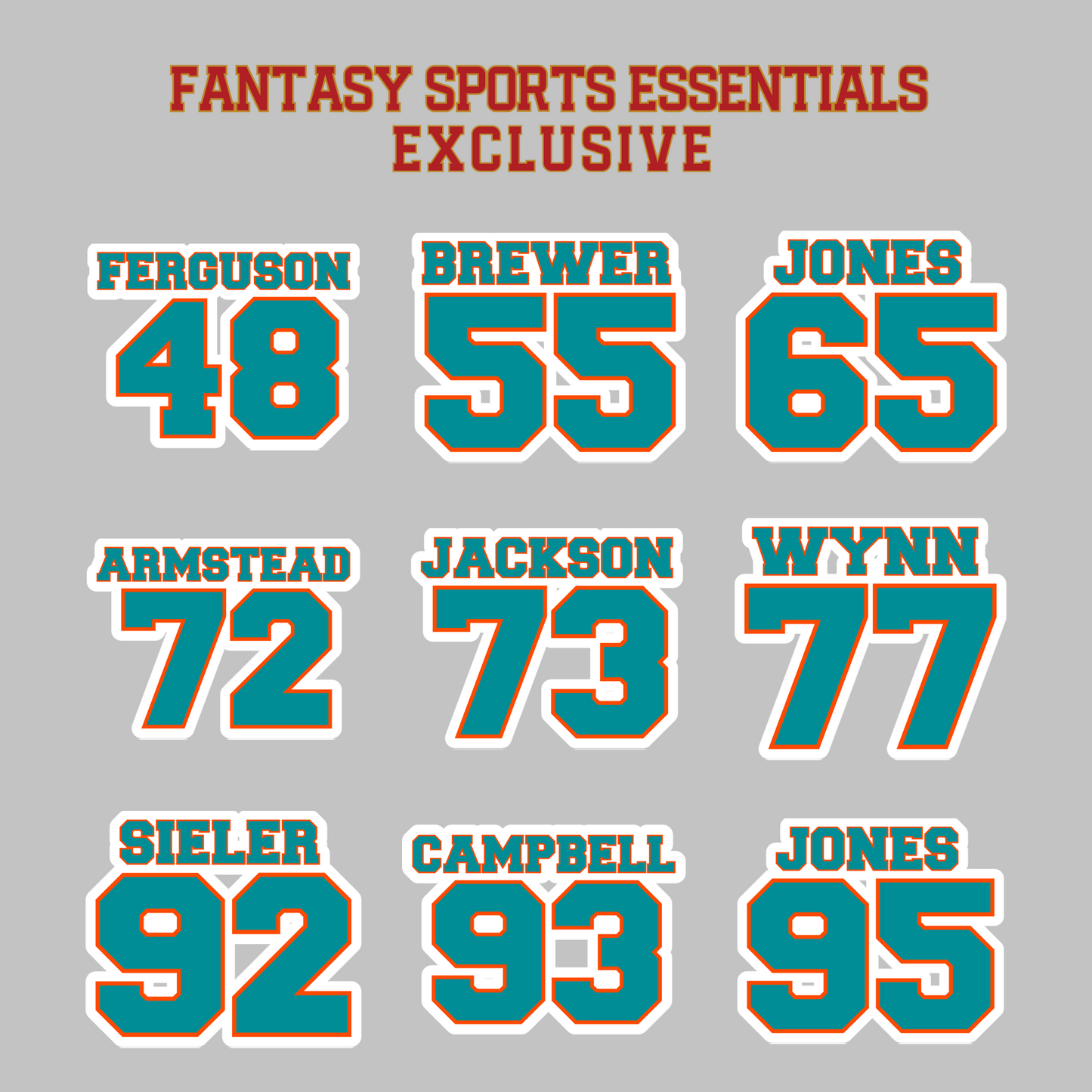 Fantasy Sports Essentials Exclusive Miami Dolphins 2024 Name and Number Magnets Page 3