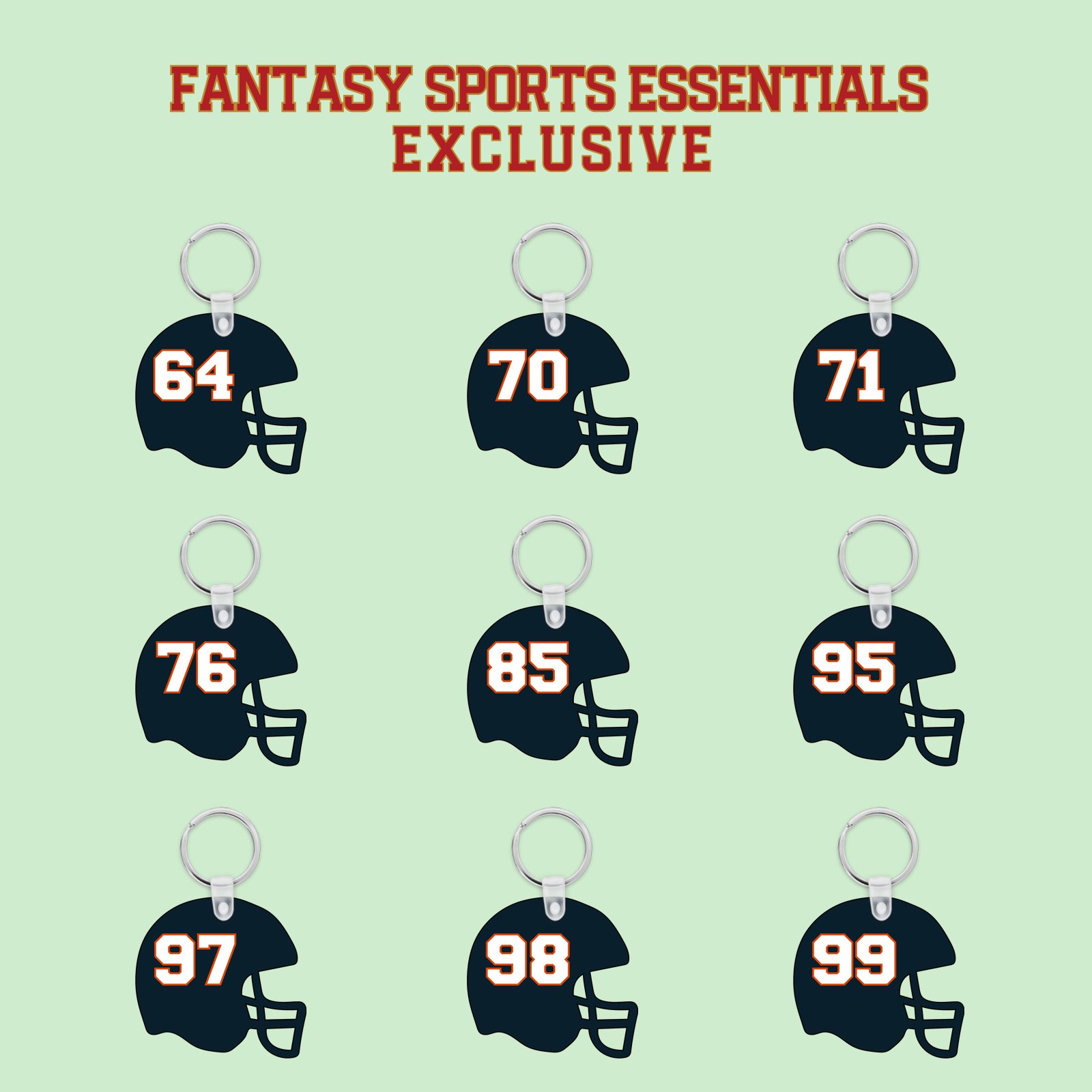 Fantasy Sports Essentials Exclusive Chicago Bears 2024 Helmet Keychains Page 3