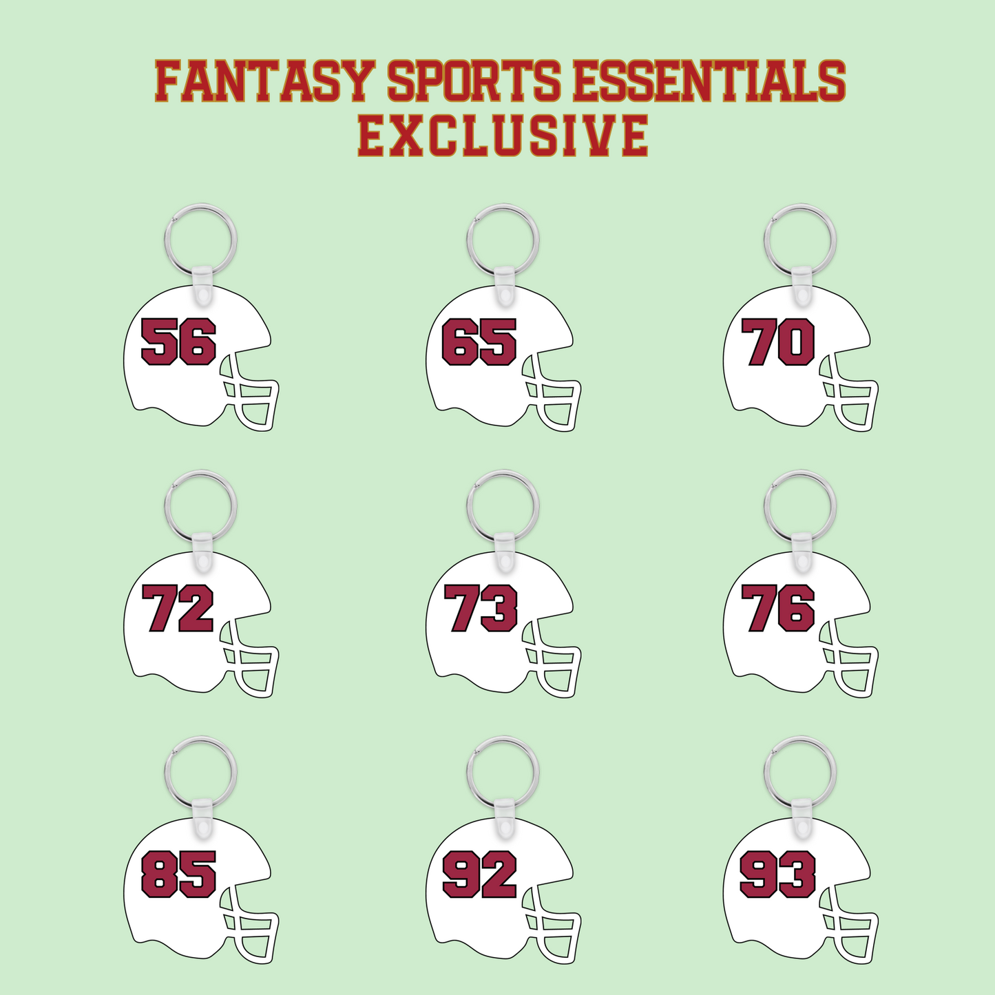 Fantasy Sports Essentials Exclusive Arizona Cardinals 2024 Helmet Keychains Page 3