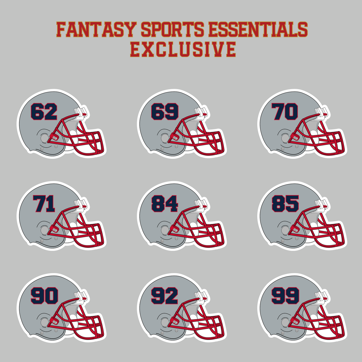 Fantasy Sports Essentials Exclusive New England Patriots 2024 Helmet Magnets Page 3