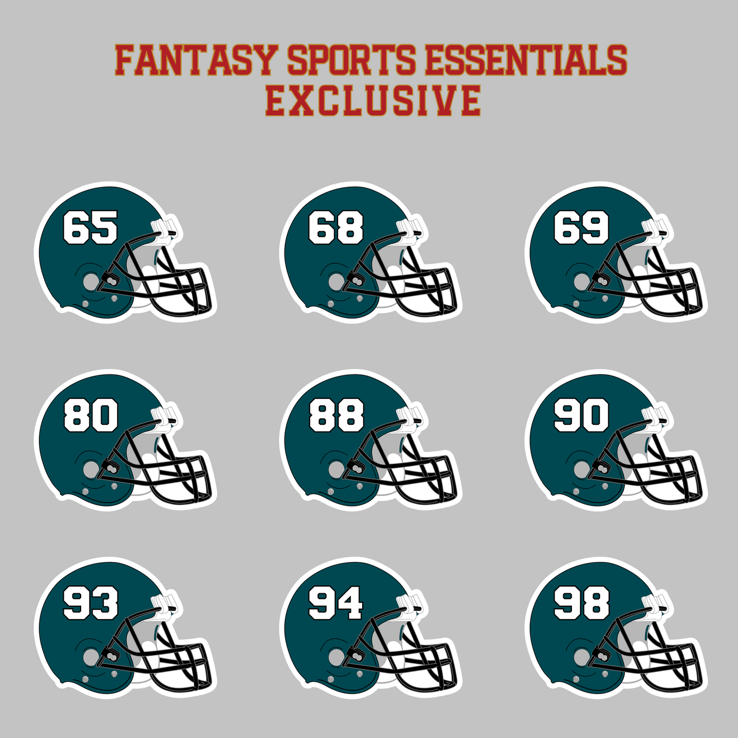 Fantasy Sports Essentials Exclusive Philadelphia Eagles 2024 Helmet Magnets Page 3