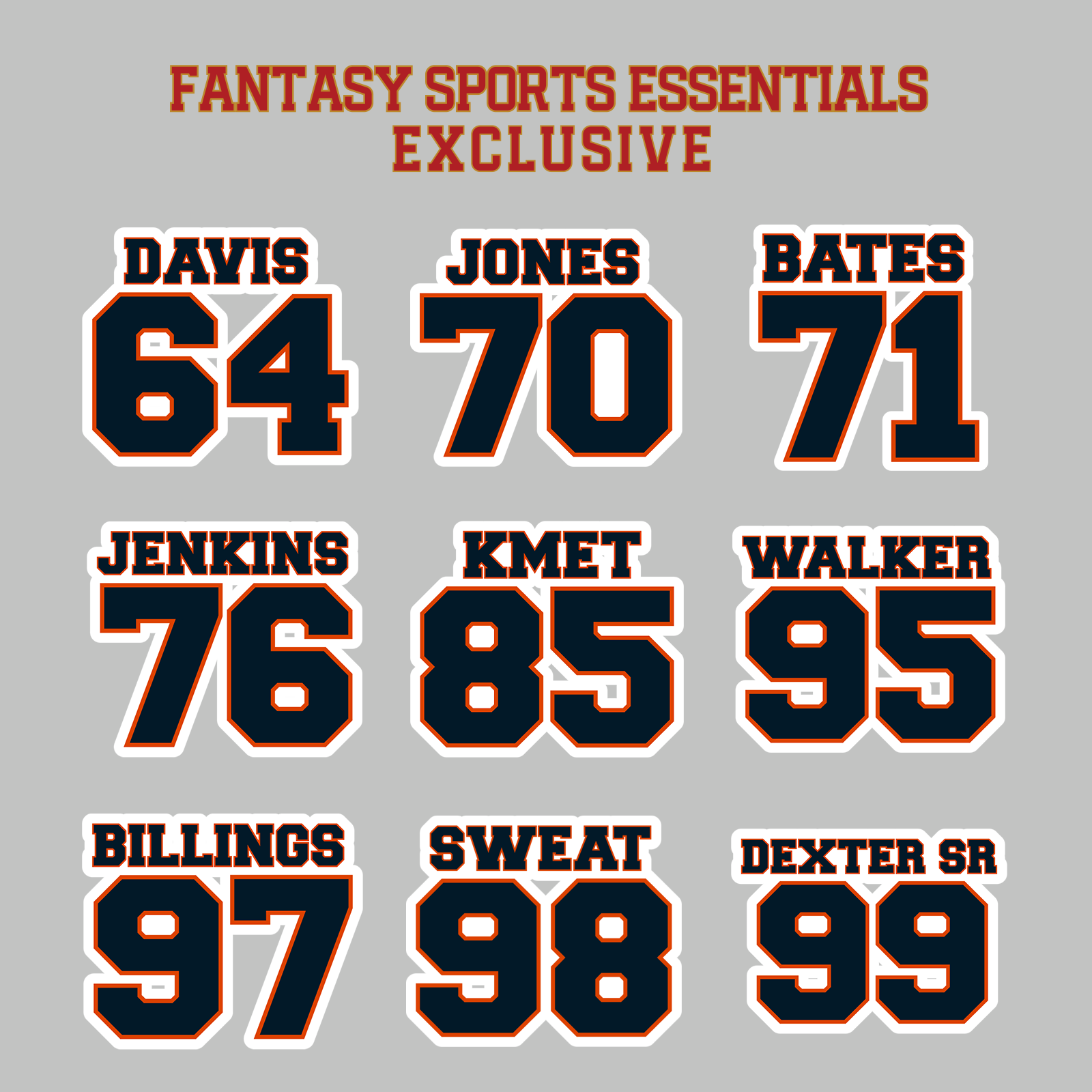 Fantasy Sports Essentials Exclusive Chicago Bears 2024 Name and Number Magnets Page 3