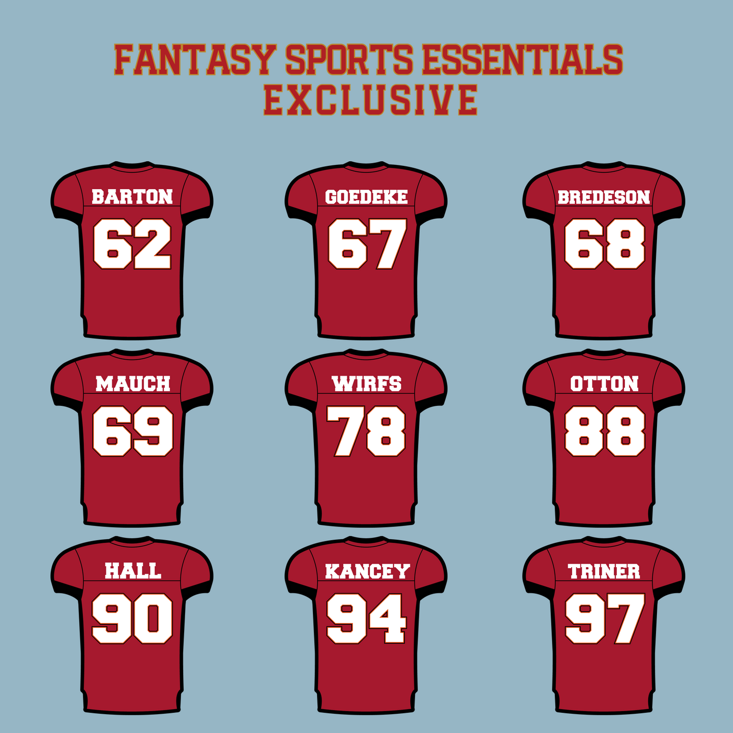 Fantasy Sports Essentials Exclusive Tampa Bay Buccaneers 2024 Home Jersey Matte Stickers Page 3