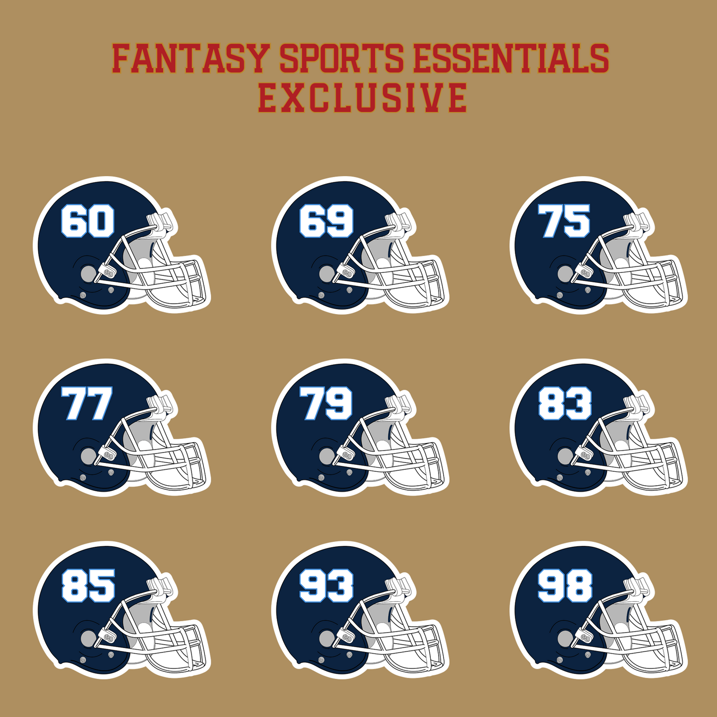 Fantasy Sports Essentials Exclusive Tennessee Titans 2024 Helmet Glossy Stickers Page 3