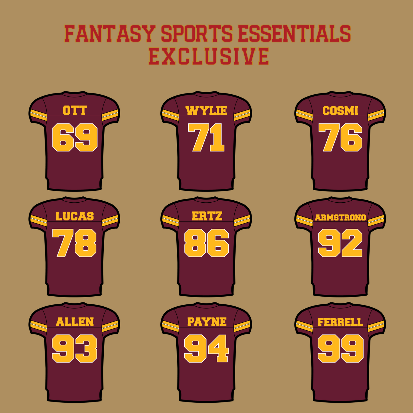 Fantasy Sports Essentials Exclusive Washington Commanders 2024 Home Jersey Glossy Stickers Page 3