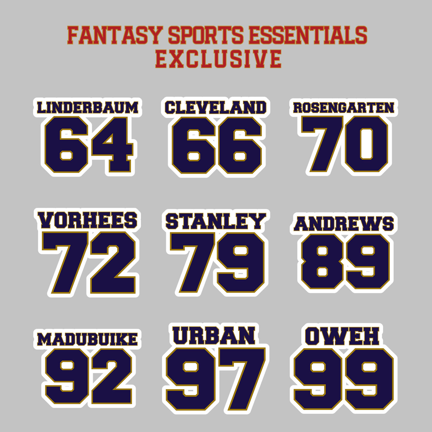 Fantasy Sports Essentials Exclusive Baltimore Ravens 2024 Name and Number Magnets Page 3