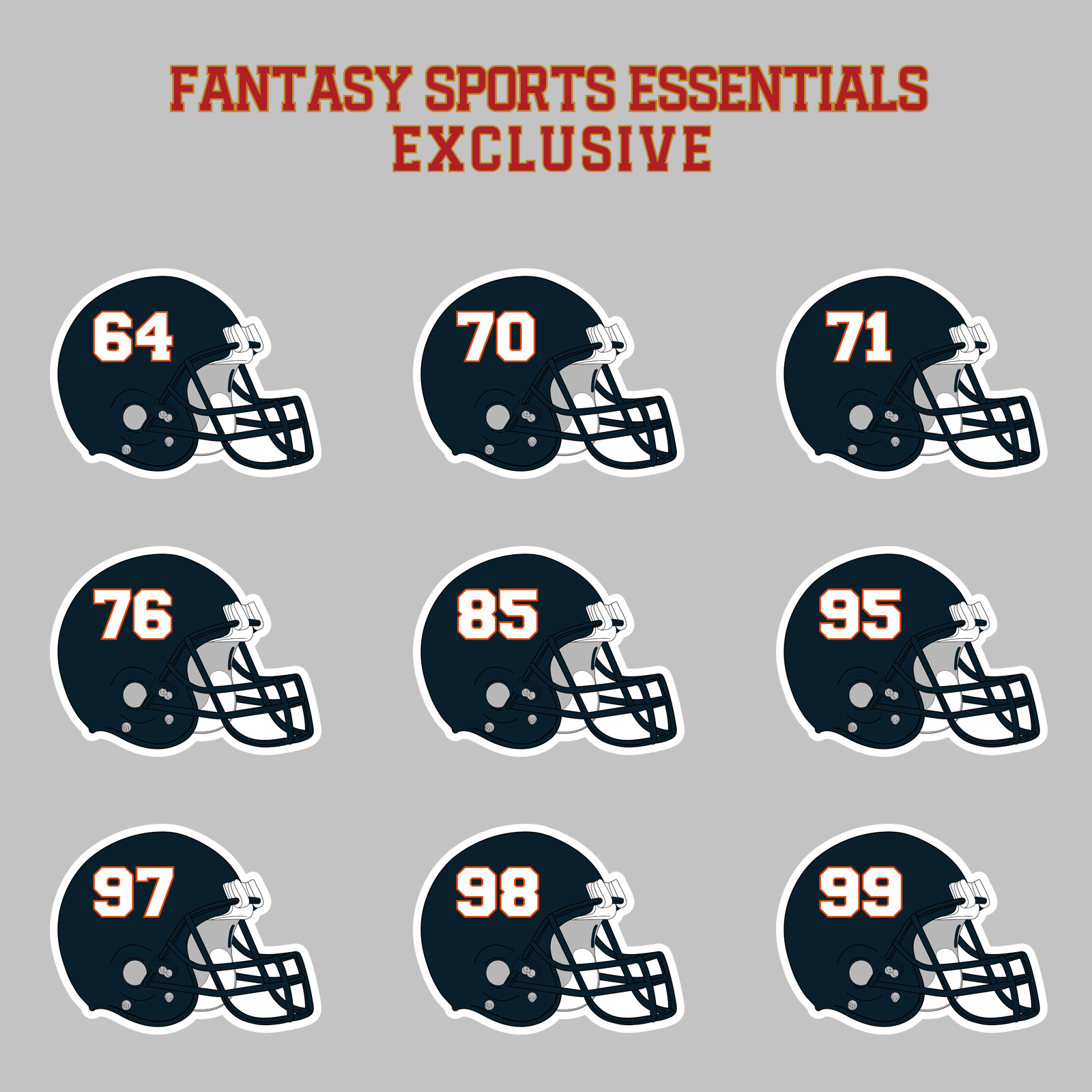 Fantasy Sports Essentials Exclusive Chicago Bears 2024 Helmet Magnets Page 3