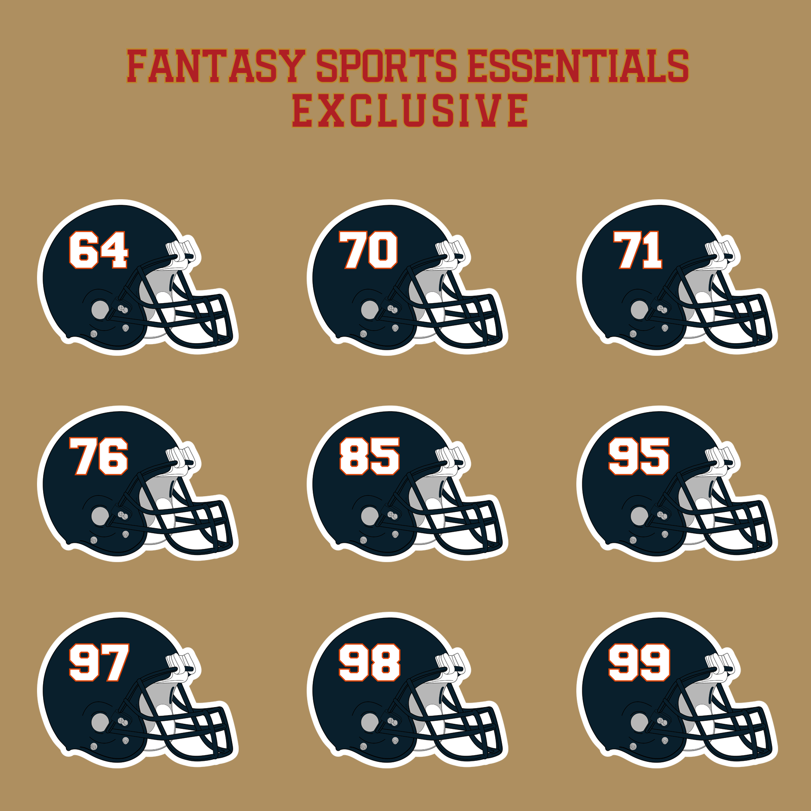 Fantasy Sports Essentials Exclusive Chicago Bears 2024 Helmet Glossy Stickers Page 3