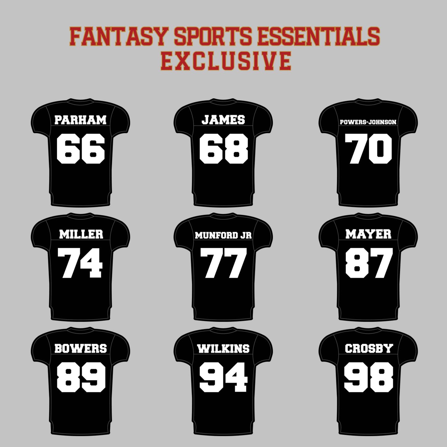 Fantasy Sports Essentials Exclusive Las Vegas Raiders 2024 Home Jersey Magnets Page 3