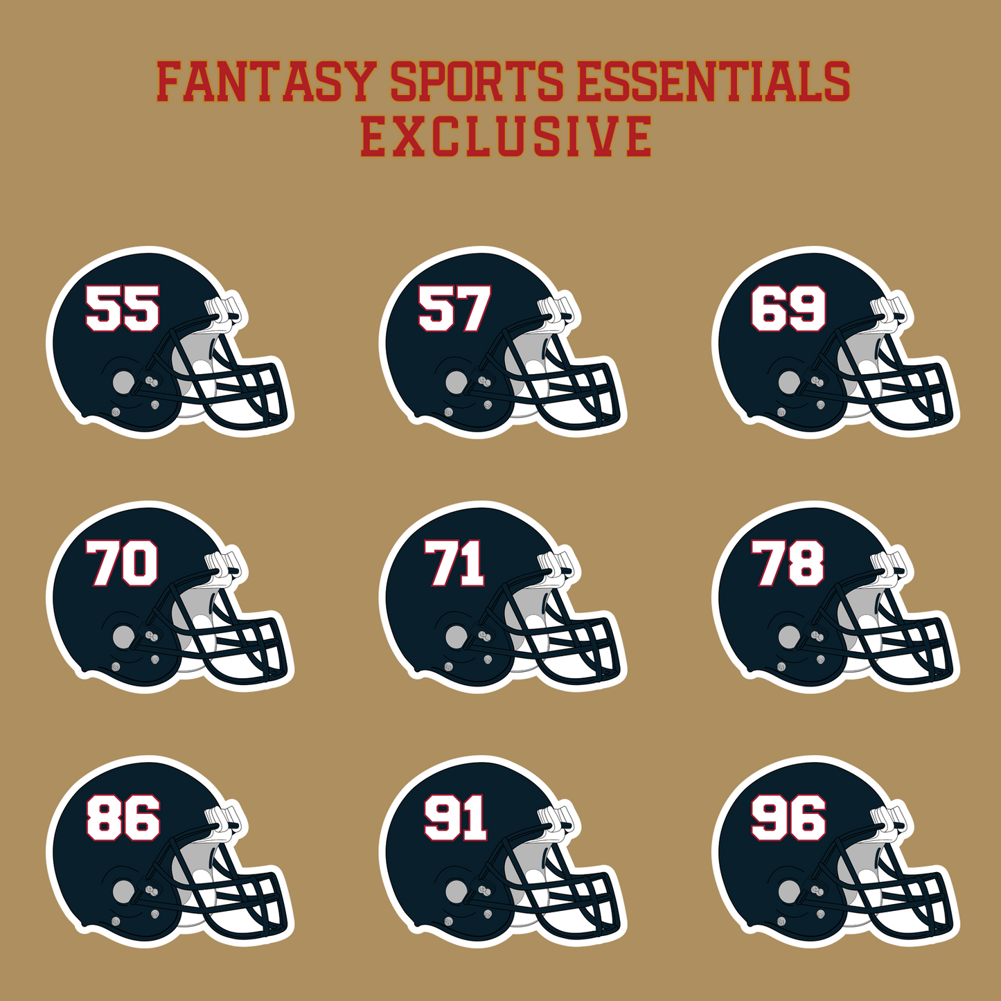 Fantasy Sports Essentials Exclusive Houston Texans 2024 Helmet Glossy Stickers Page 3