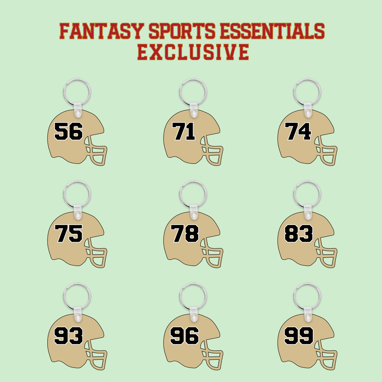 Fantasy Sports Essentials Exclusive New Orleans Saints 2024 Helmet Keychains Page 3