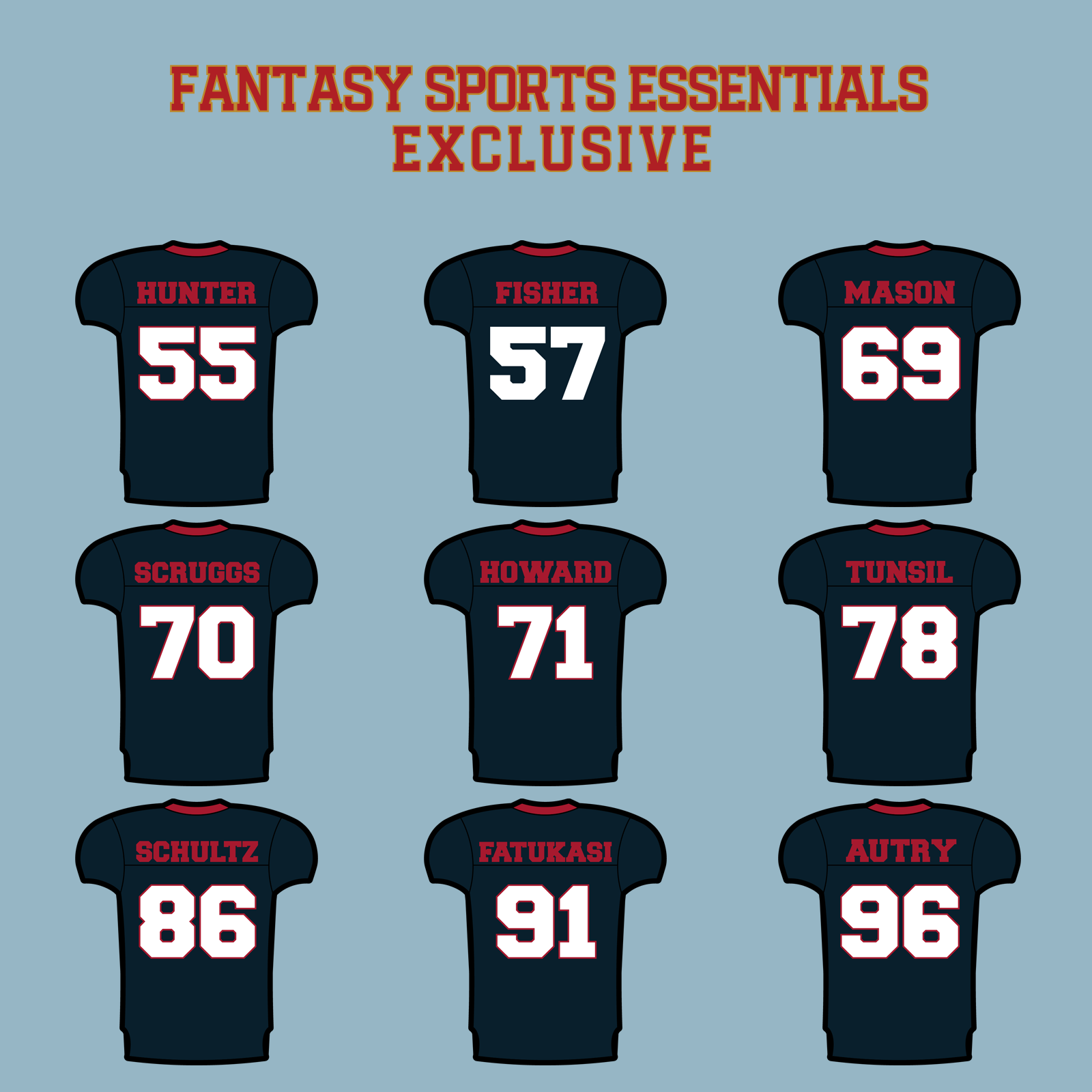 Fantasy Sports Essentials Exclusive Houston Texans 2024 Home Jersey Matte Stickers Page 3