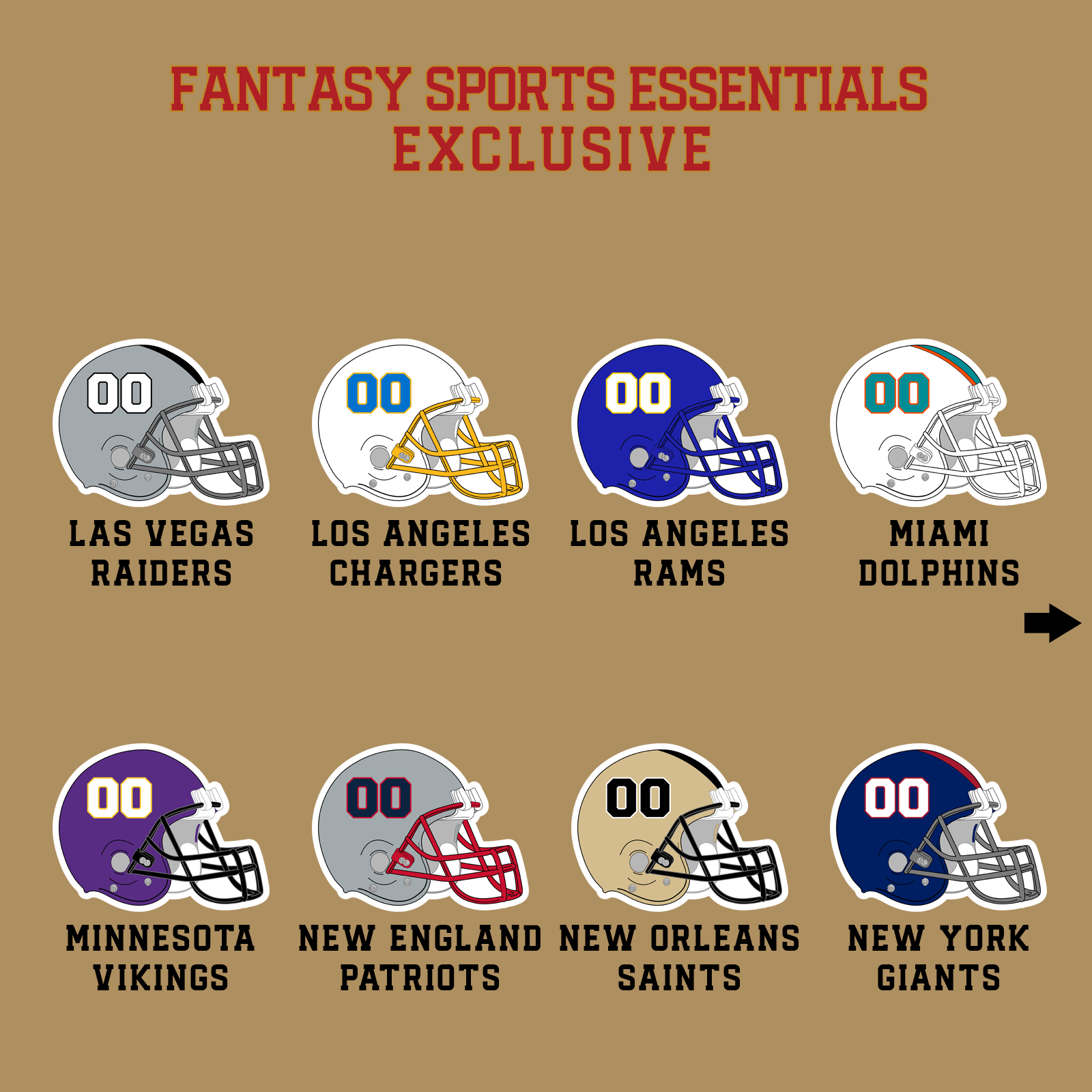 Fantasy Sports Essentials Exclusive Custom 2024 Pro Football Helmet Glossy Stickers Page 3