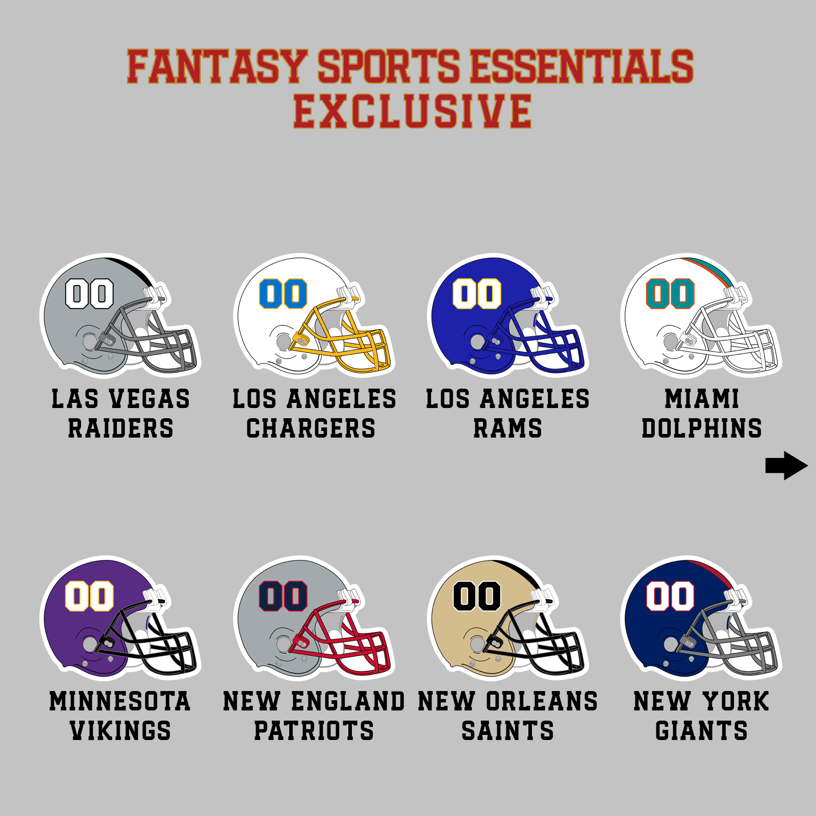 Fantasy Sports Essentials Exclusive Custom 2024 Pro Football Helmet Magnets Page 3