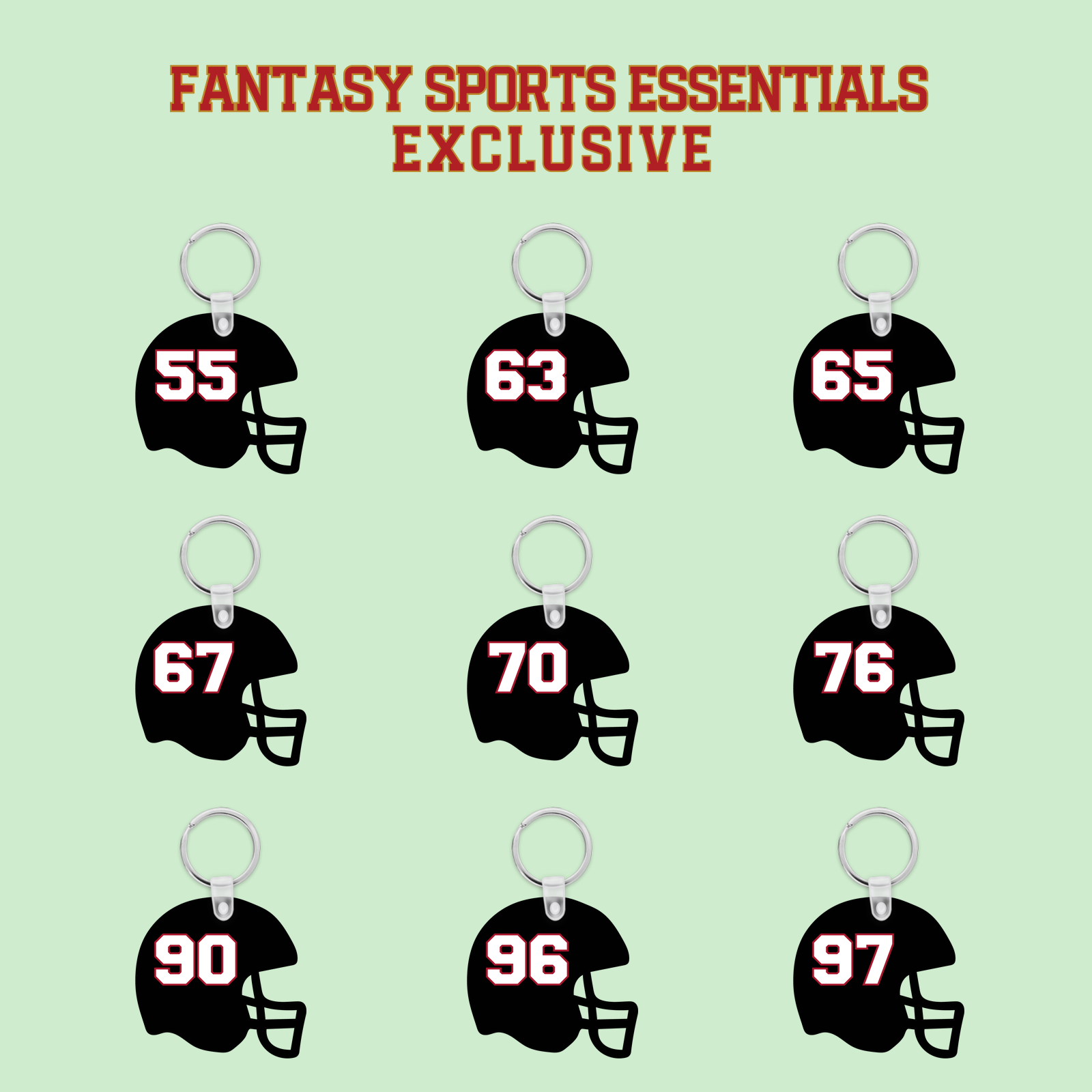 Fantasy Sports Essentials Exclusive Atlanta Falcons 2024 Helmet Keychains Page 3