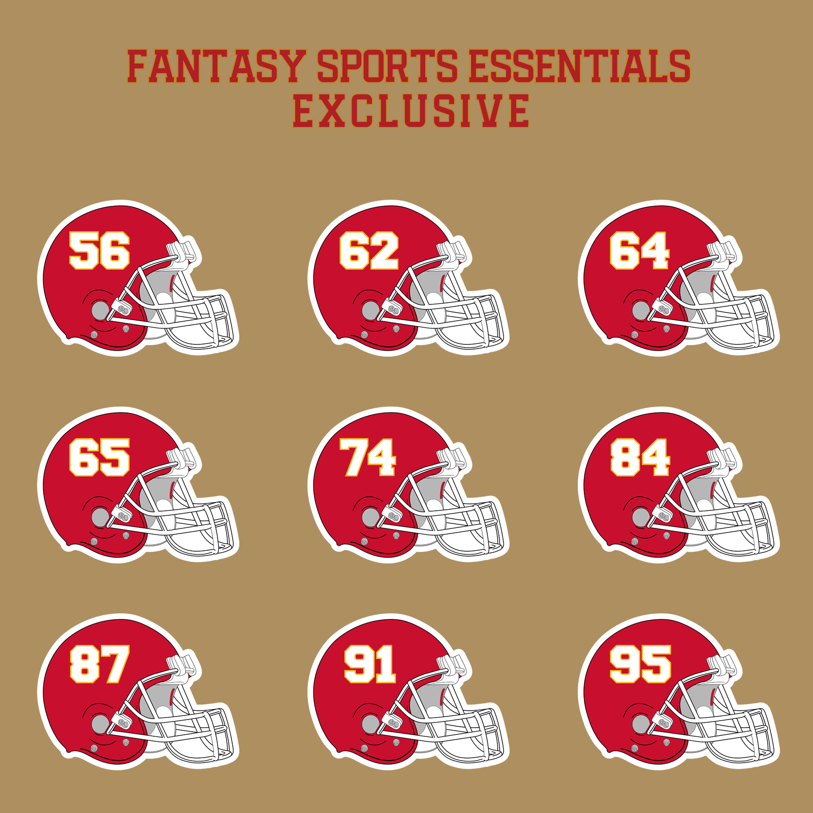 Fantasy Sports Essentials Exclusive Kansas City Chiefs 2024 Helmet Glossy Stickers Page 3