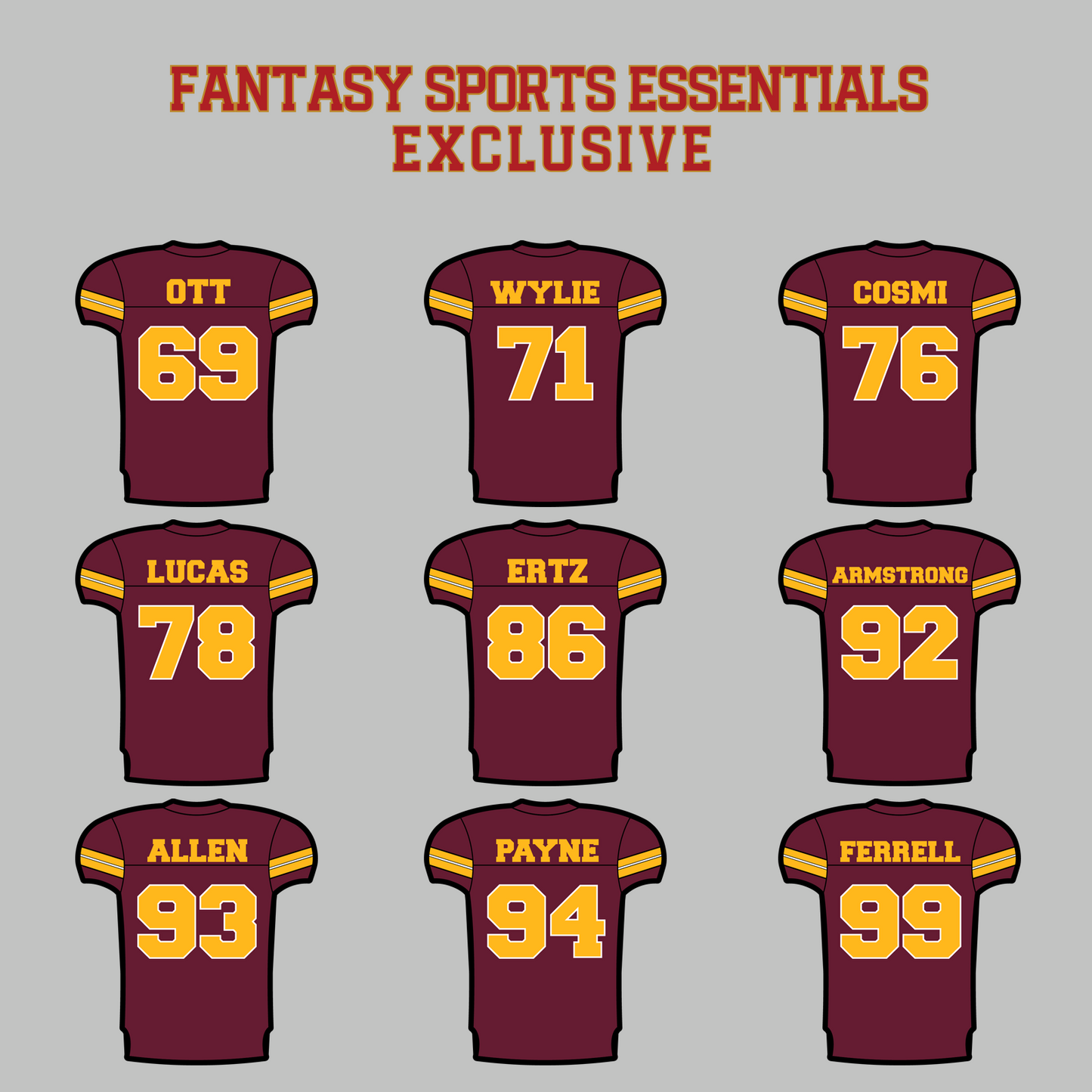 Fantasy Sports Essentials Exclusive Washington Commanders 2024 Home Jersey Magnets Page 3