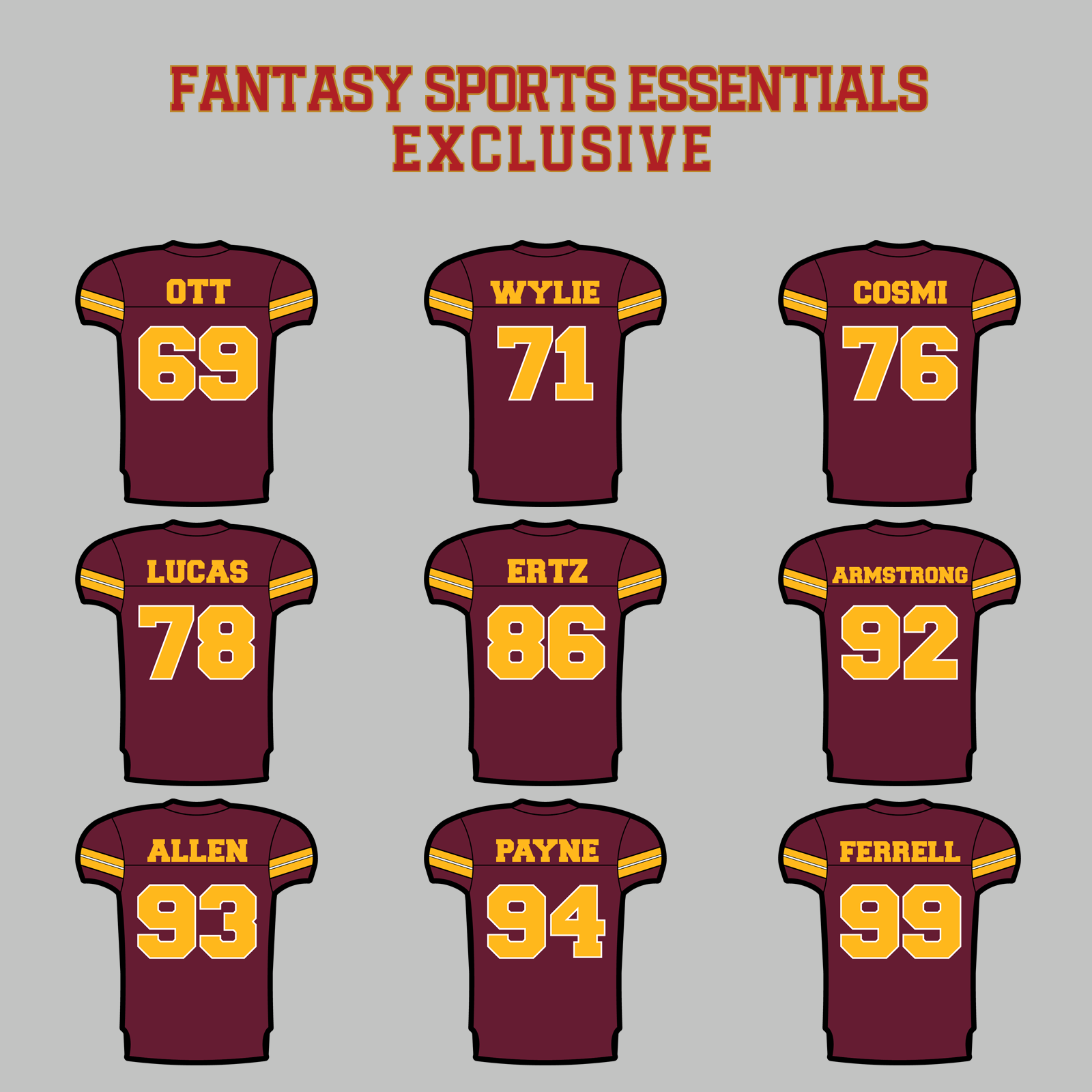 Fantasy Sports Essentials Exclusive Washington Commanders 2024 Home Jersey Magnets Page 3