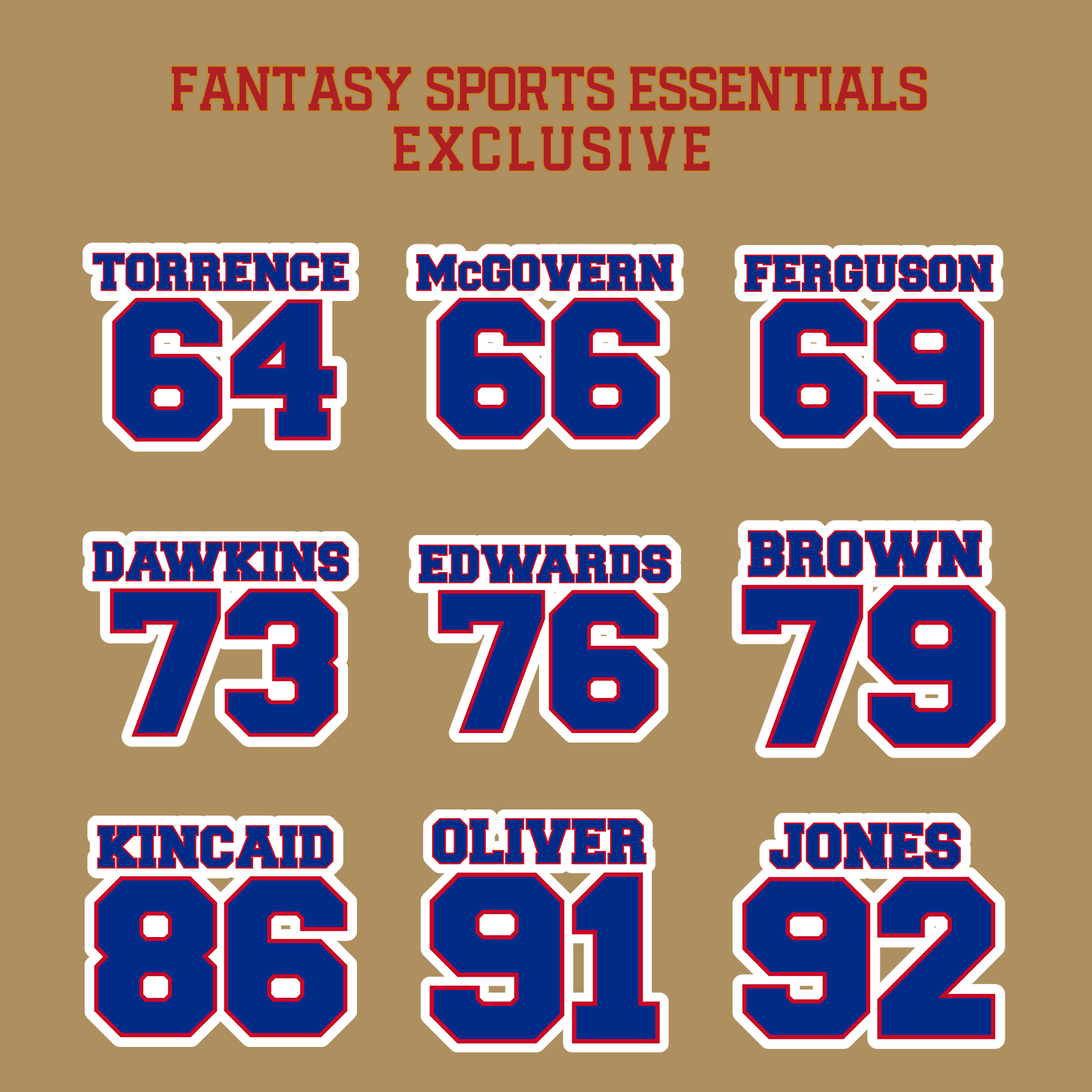 Fantasy Sports Essentials Exclusive Buffalo Bills 2024 Name and Number Glossy Stickers Page 3