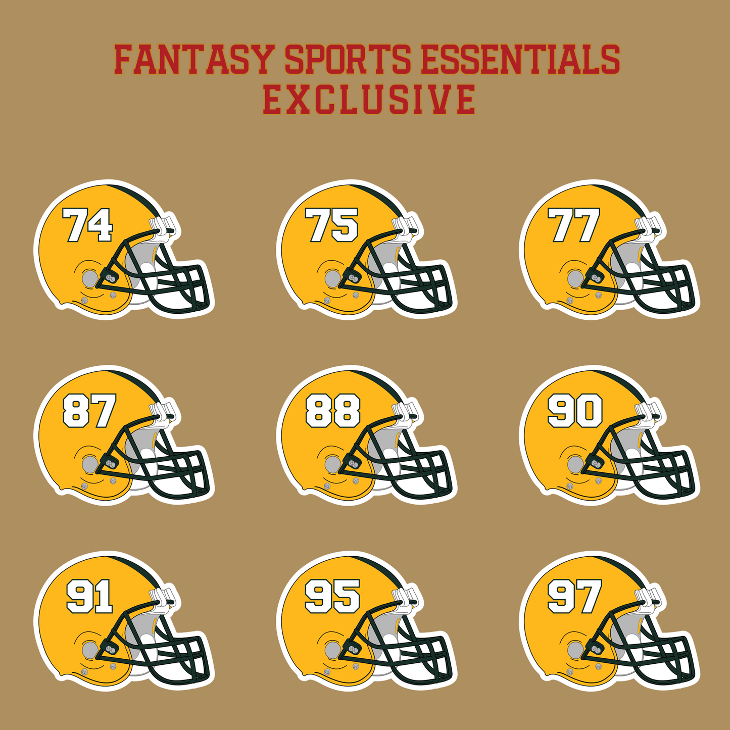 Fantasy Sports Essentials Exclusive Green Bay Packers 2024 Helmet Glossy Stickers Page 3