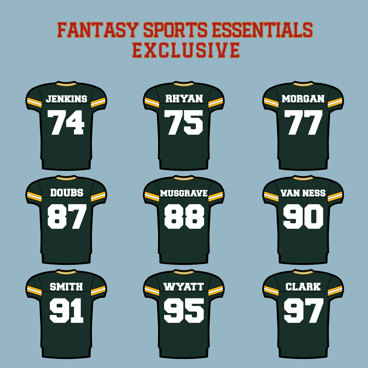 Fantasy Sports Essentials Exclusive Green Bay Packers 2024 Home Jersey Matte Stickers Page 3