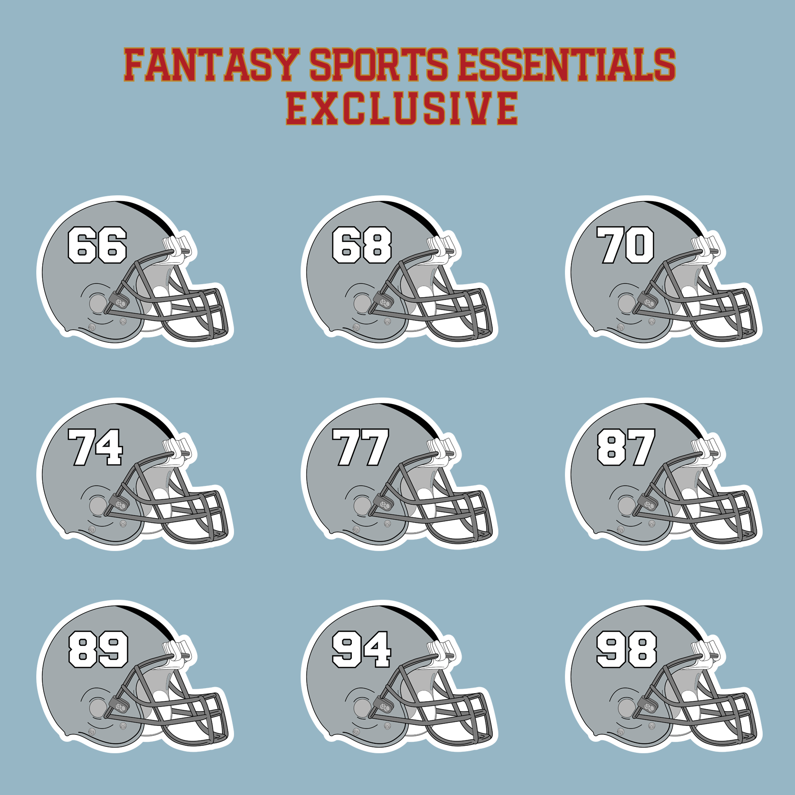 Fantasy Sports Essentials Exclusive Las Vegas Raiders 2024 Helmet Matte Stickers Page 3