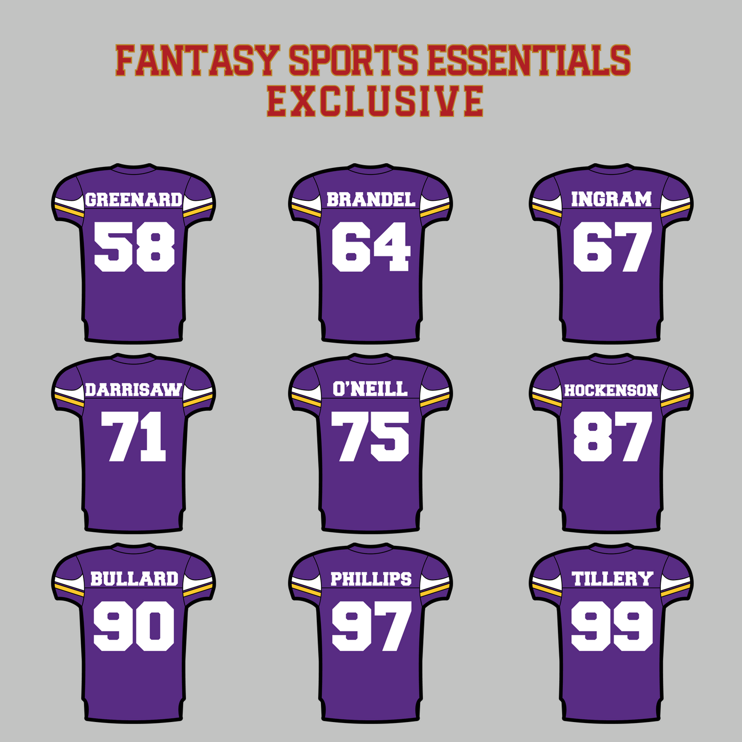 Fantasy Sports Essentials Exclusive Minnesota Vikings 2024 Home Jersey Magnets Page 3