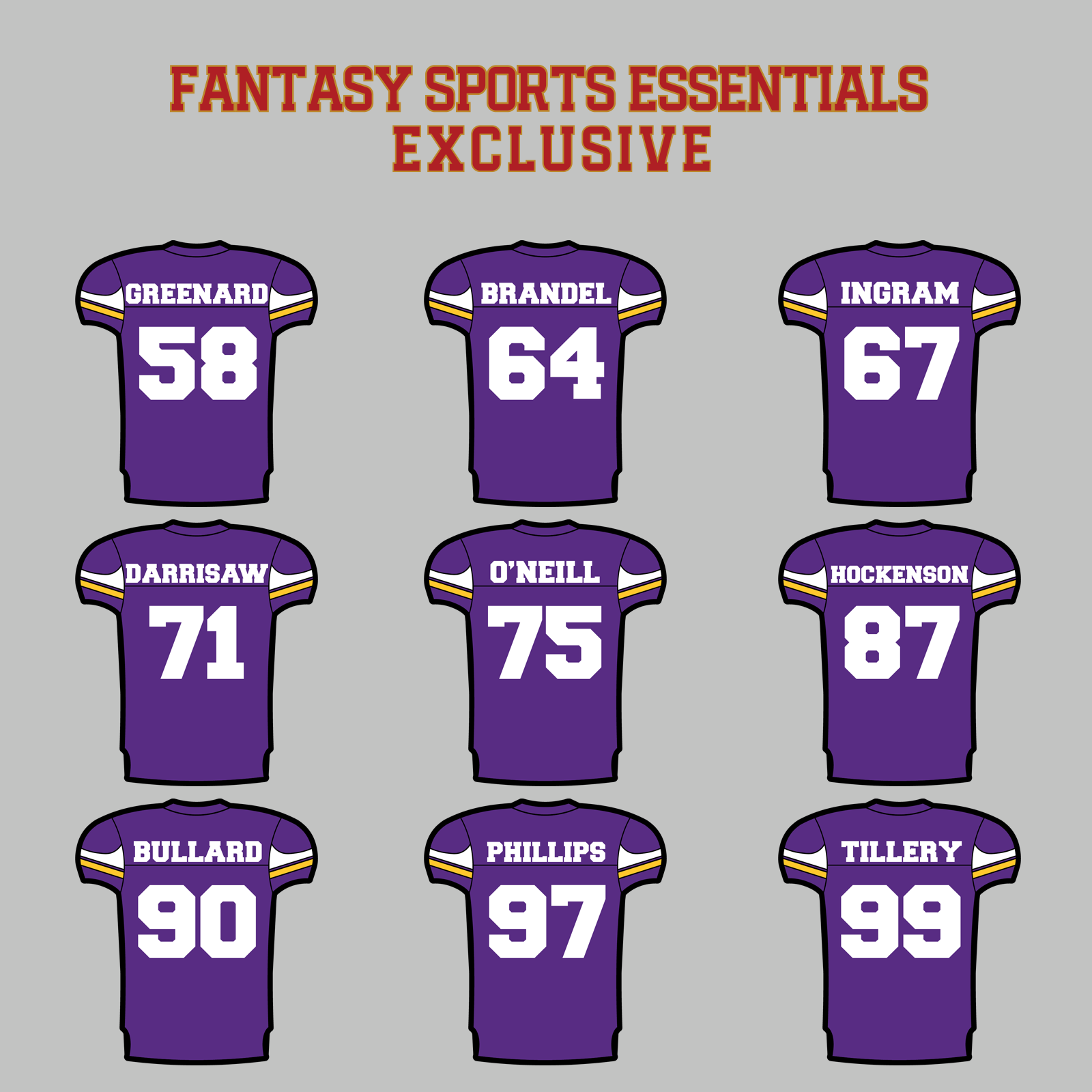 Fantasy Sports Essentials Exclusive Minnesota Vikings 2024 Home Jersey Magnets Page 3