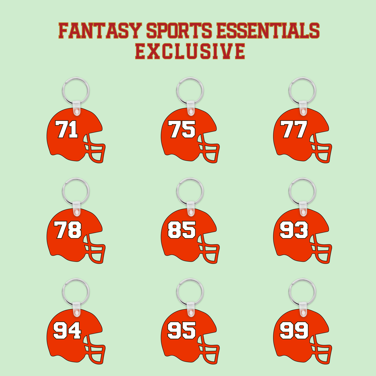 Fantasy Sports Essentials Exclusive Cleveland Browns 2024 Helmet Keychains Page 3