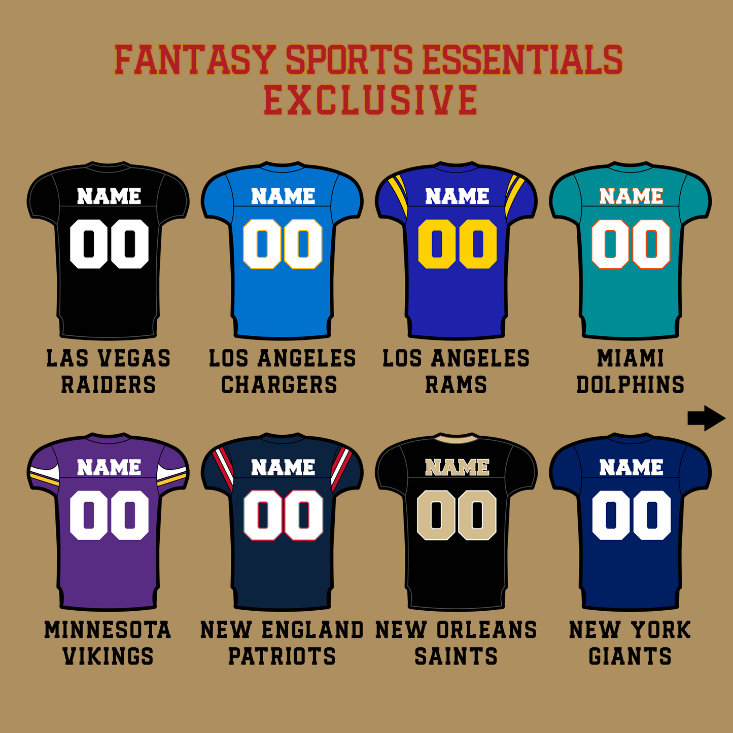 Fantasy Sports Essentials Exclusive Custom 2024 Pro Football Glossy Jersey Stickers Page 3