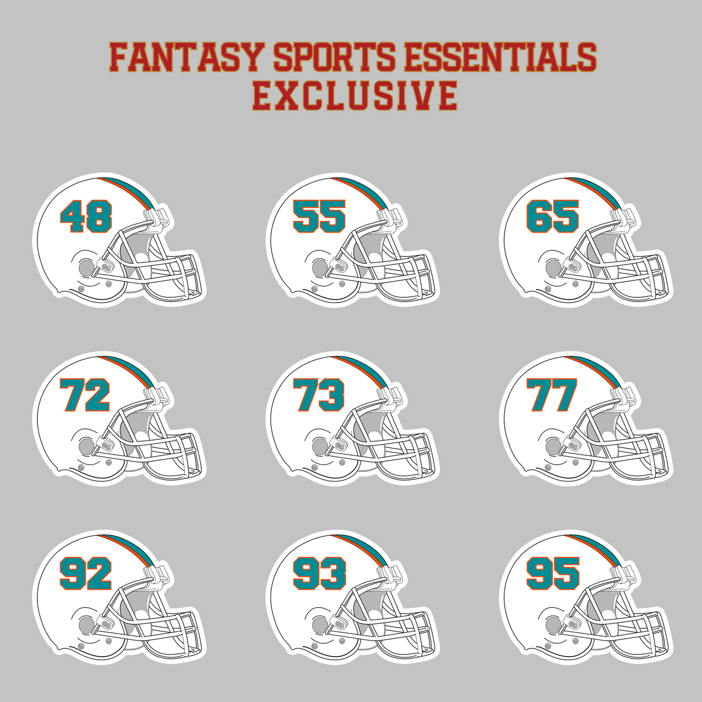 Fantasy Sports Essentials Exclusive Miami Dolphins 2024 Helmet Magnets Page 3