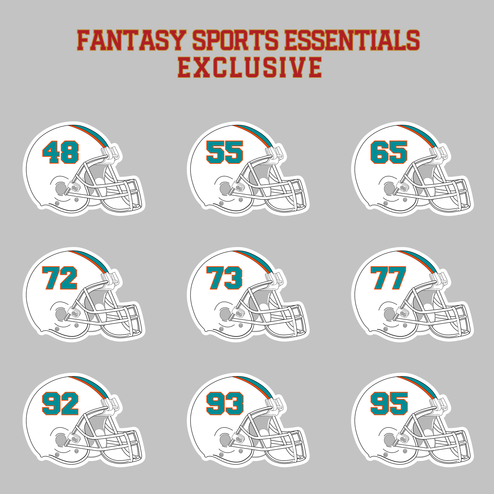 Fantasy Sports Essentials Exclusive Miami Dolphins 2024 Helmet Magnets Page 3