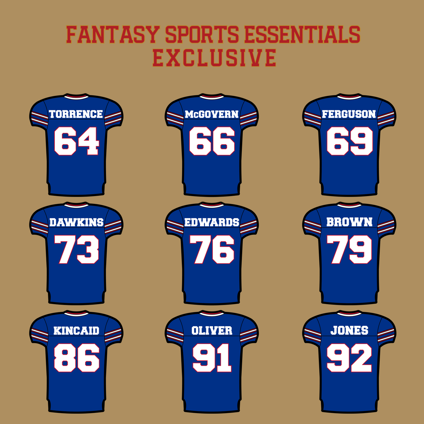 Fantasy Sports Essentials Exclusive Buffalo Bills 2024 Home Jersey Glossy Stickers Page 3