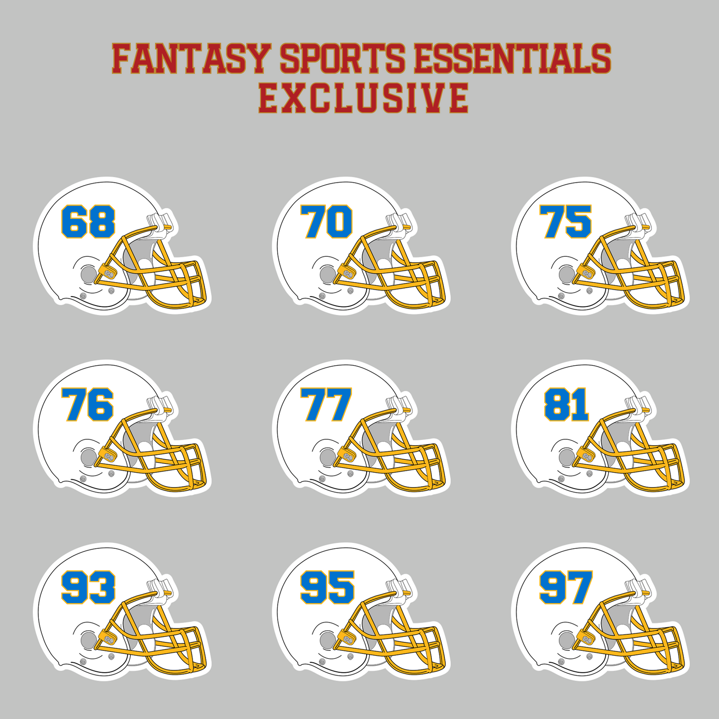 Fantasy Sports Essentials Exclusive Los Angeles Chargers 2024 Helmet Magnets Page 3